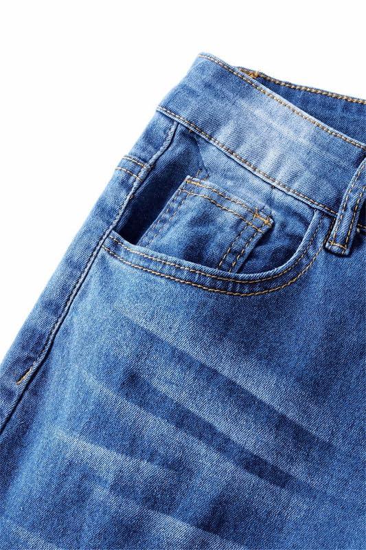 Andongnywell-Women Denim Pants Andongnywell Women's Slim Jeans Plus Size Stretchy Skinny Bell Bottom Bootcut Pant Fringed Trim Mid-Rise Jeans (Blue,XX-Large)