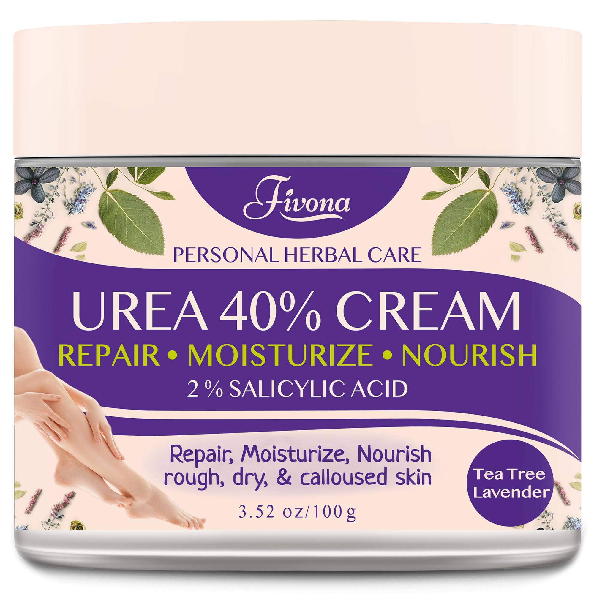 FIVONA FIVONA 40% Urea Cream with 2% Salicylic Acid - Foot Cream with Tea Tree and Lavender Extracts Foot Lotion for Dry Cracked Heels, Dead Skin & Callus Remover, Feet Moisturizer Repair Cream