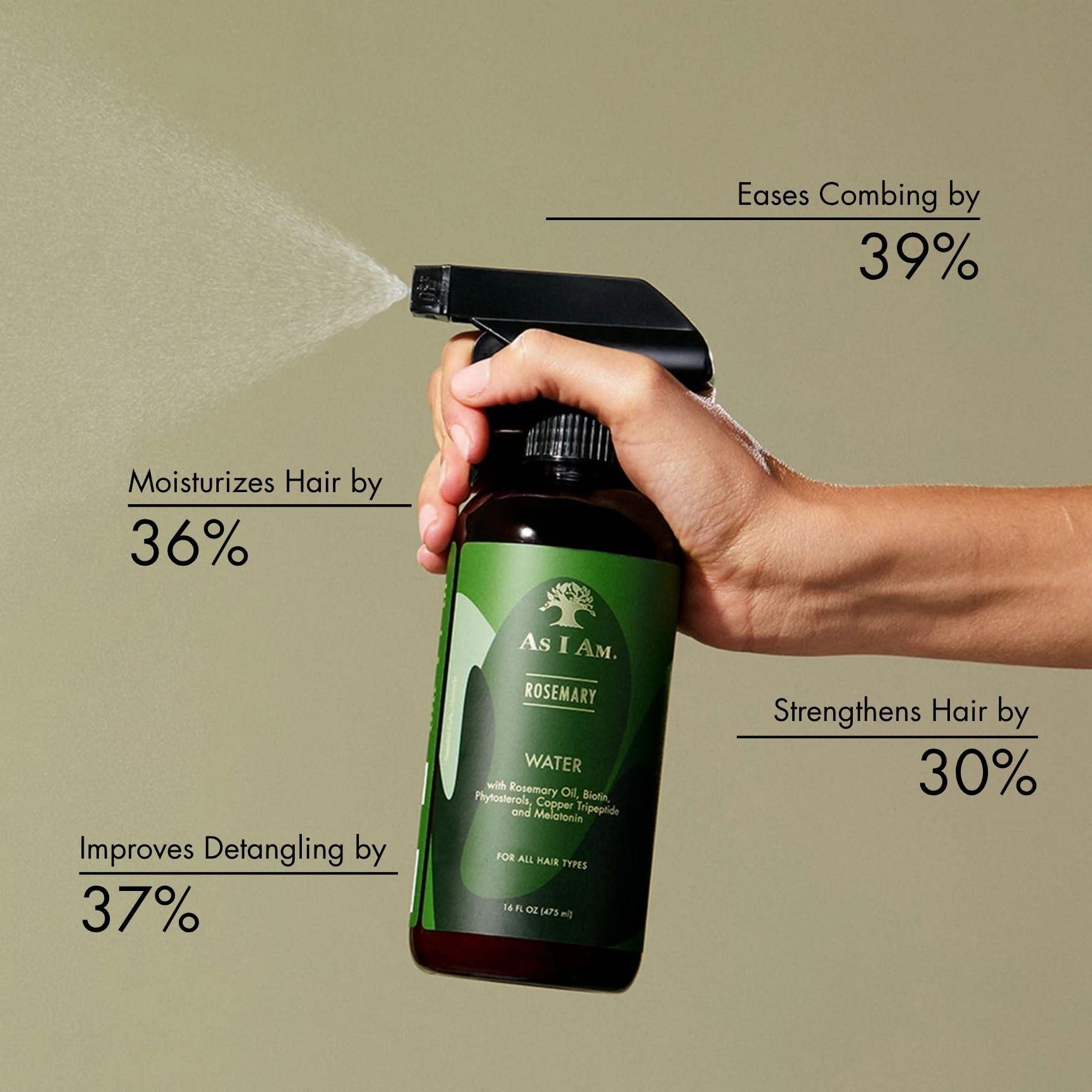 As I Am As I Am Rosemary Water - 16 oz - Scalp Treatment for Hair Density - with Melatonin, Biotin & Ceramide