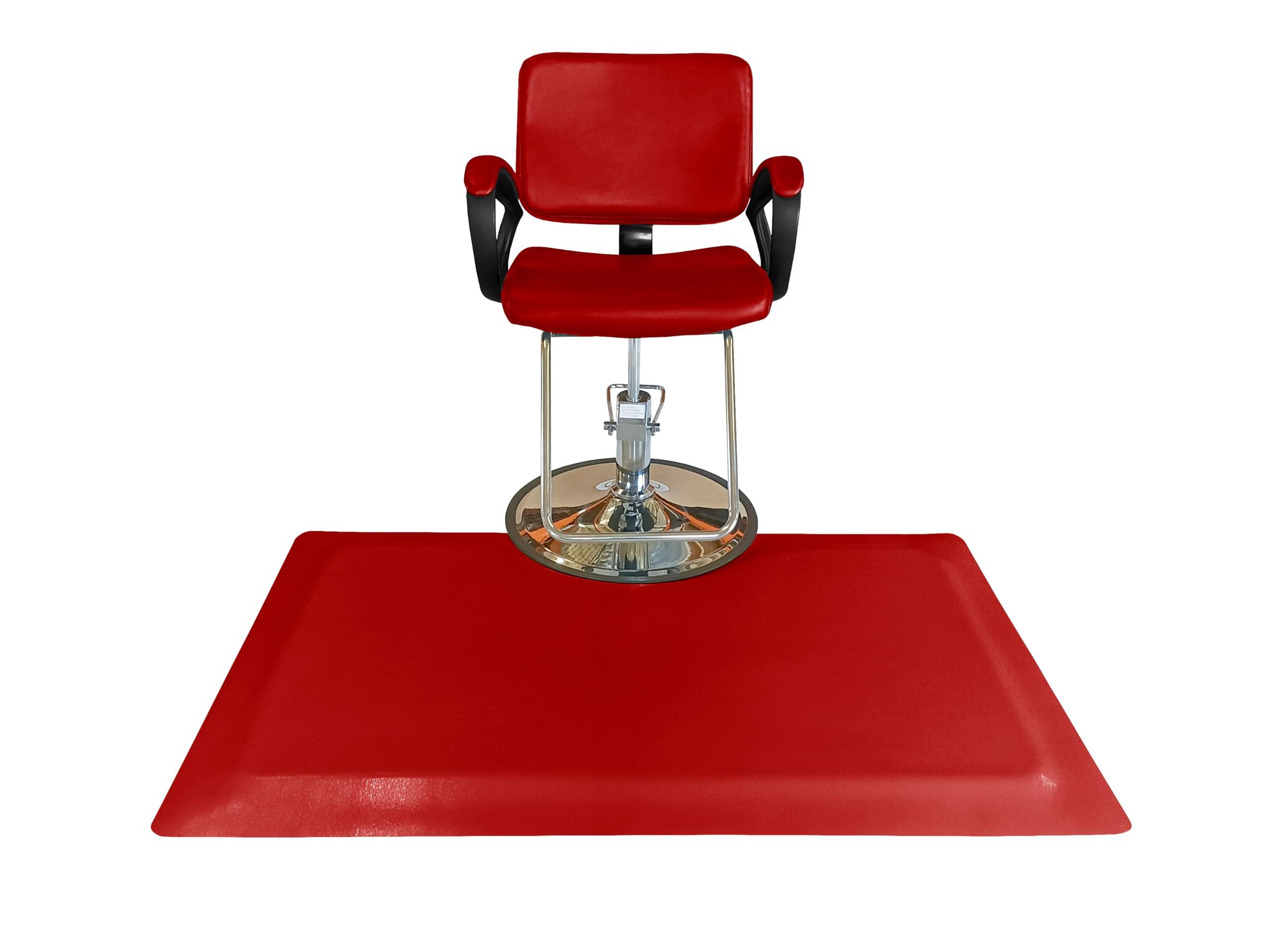 Rhino Mats Rhino Mats, Rhino Hide Rectangle Anti-Fatigue Salon Mat, 4\' Width x 5\' Length x 1/2\" Thickness, Red