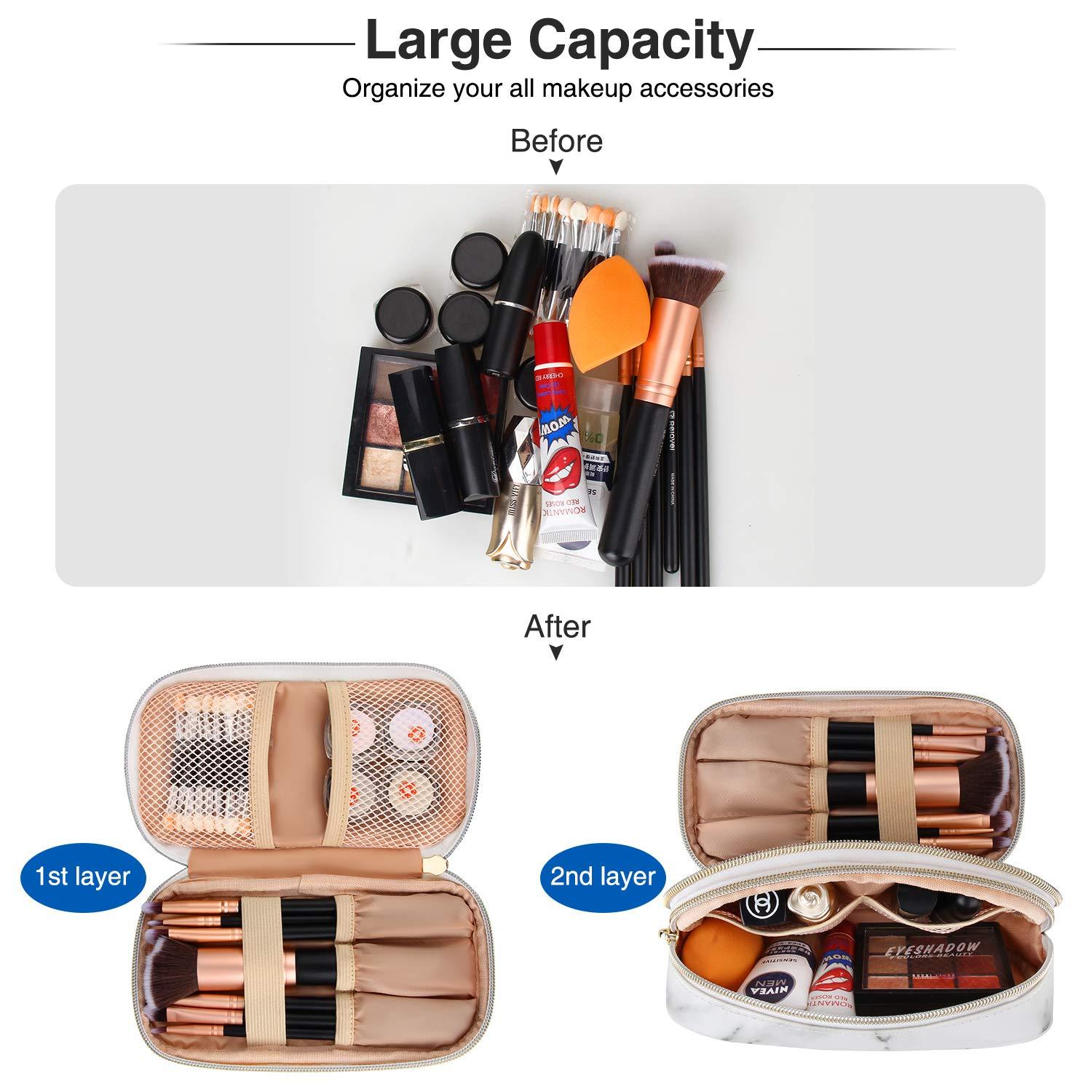 MONSTINA MONSTINA Makeup Bag for Women,Pouch Bag,Makeup Brush Bags Travel Kit Organizer Cosmetic Bag (cwhite)