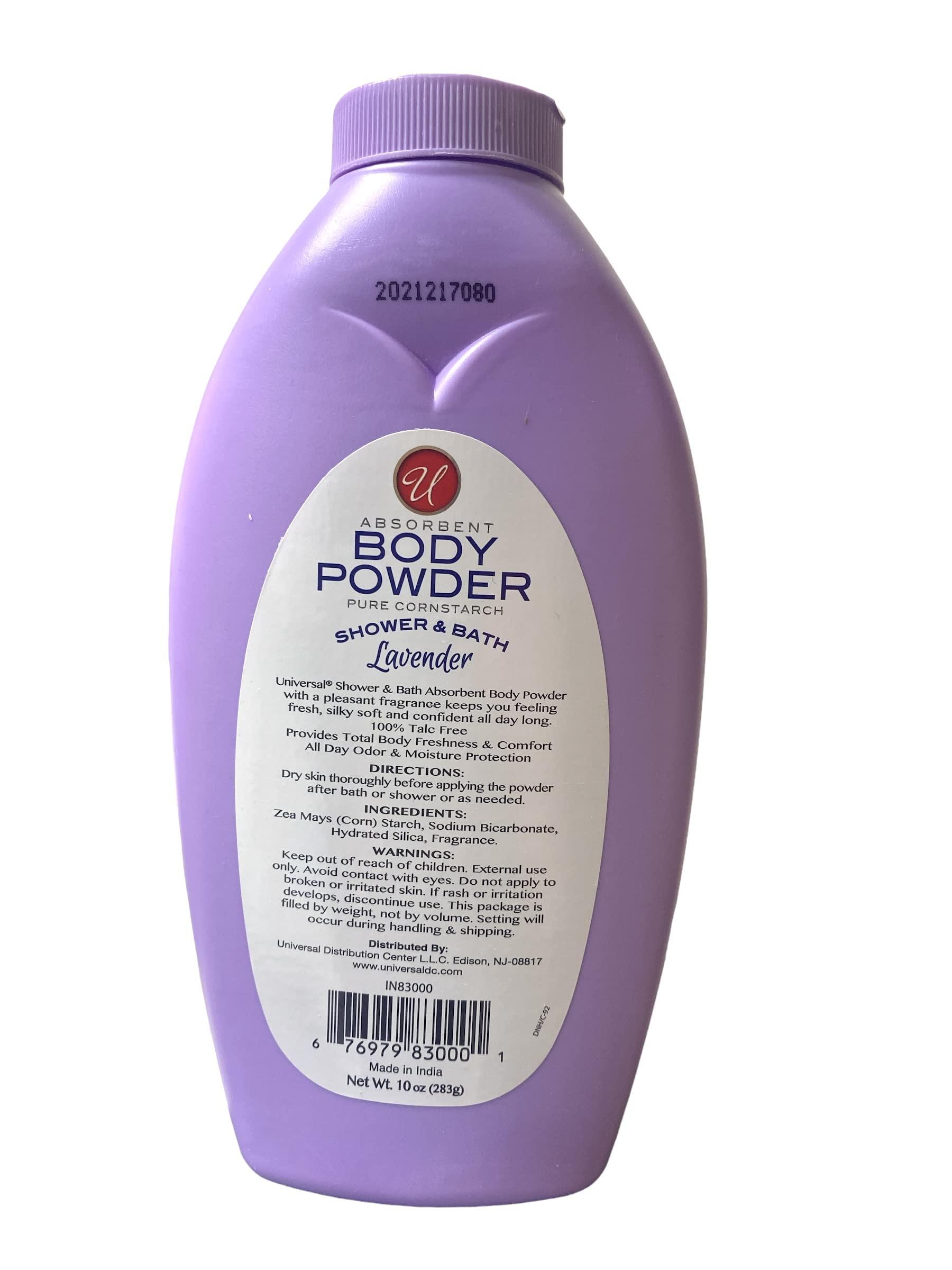 Eleganceinlife Absorbent Body Powder Pure Cornstarch Lavender Shower & Bath 10 oz. (1 Pack)