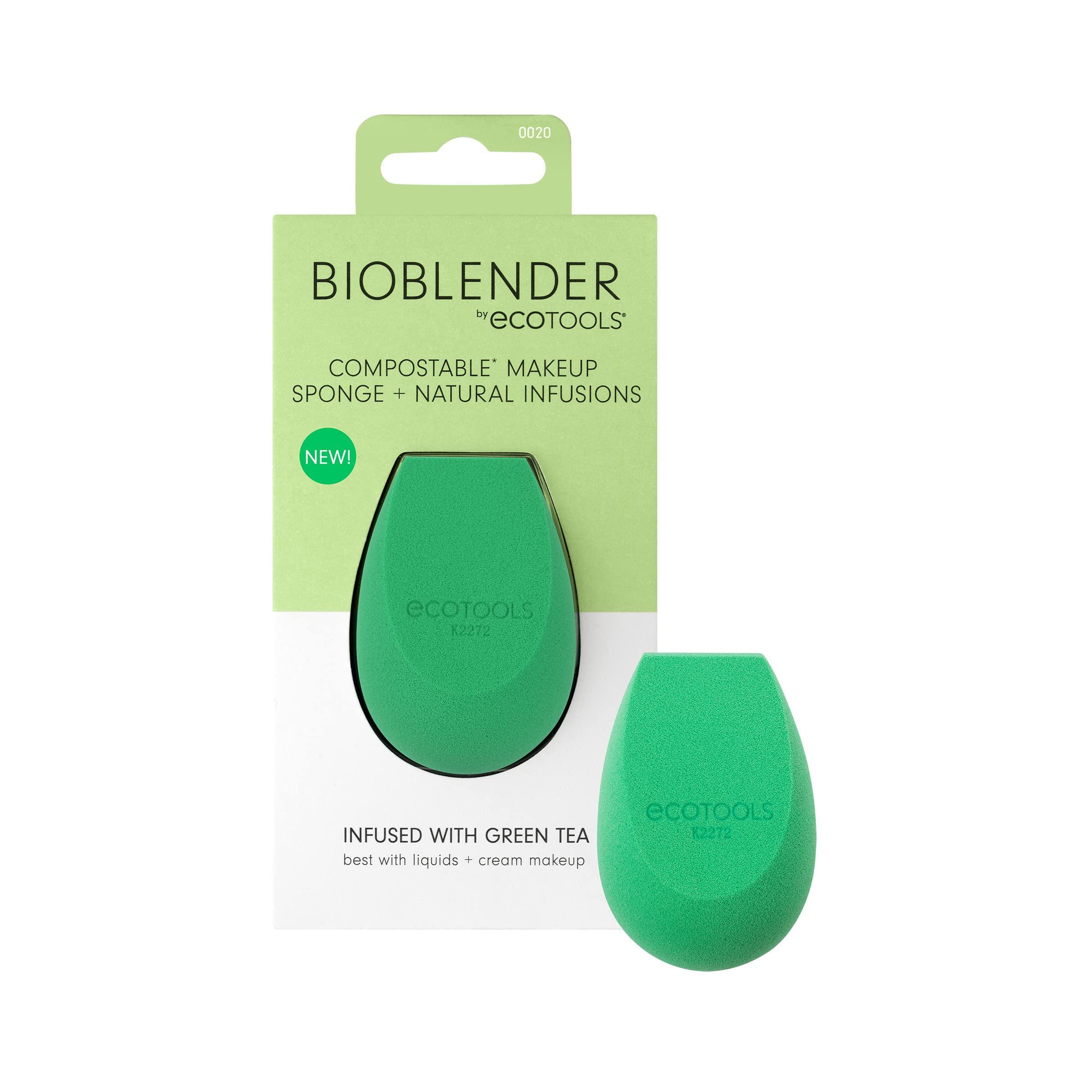 EcoTools EcoTools Green Tea Bioblender, Compostable Makeup Blending Sponge, For Foundation & Base Coverage, Skin-Calming, Natural Infusion, Cruelty Free & Vegan, Packaging May Vary, 1 Count