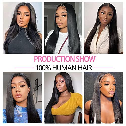Wowqueen Beauty 10A Straight Single Bundles Human Hair 10 Inch Brazilian Straight Human Hair Bundles 100% Unprocessed Virgin Weave Bundles Human Hair 1 One Bundle Natural Black Color