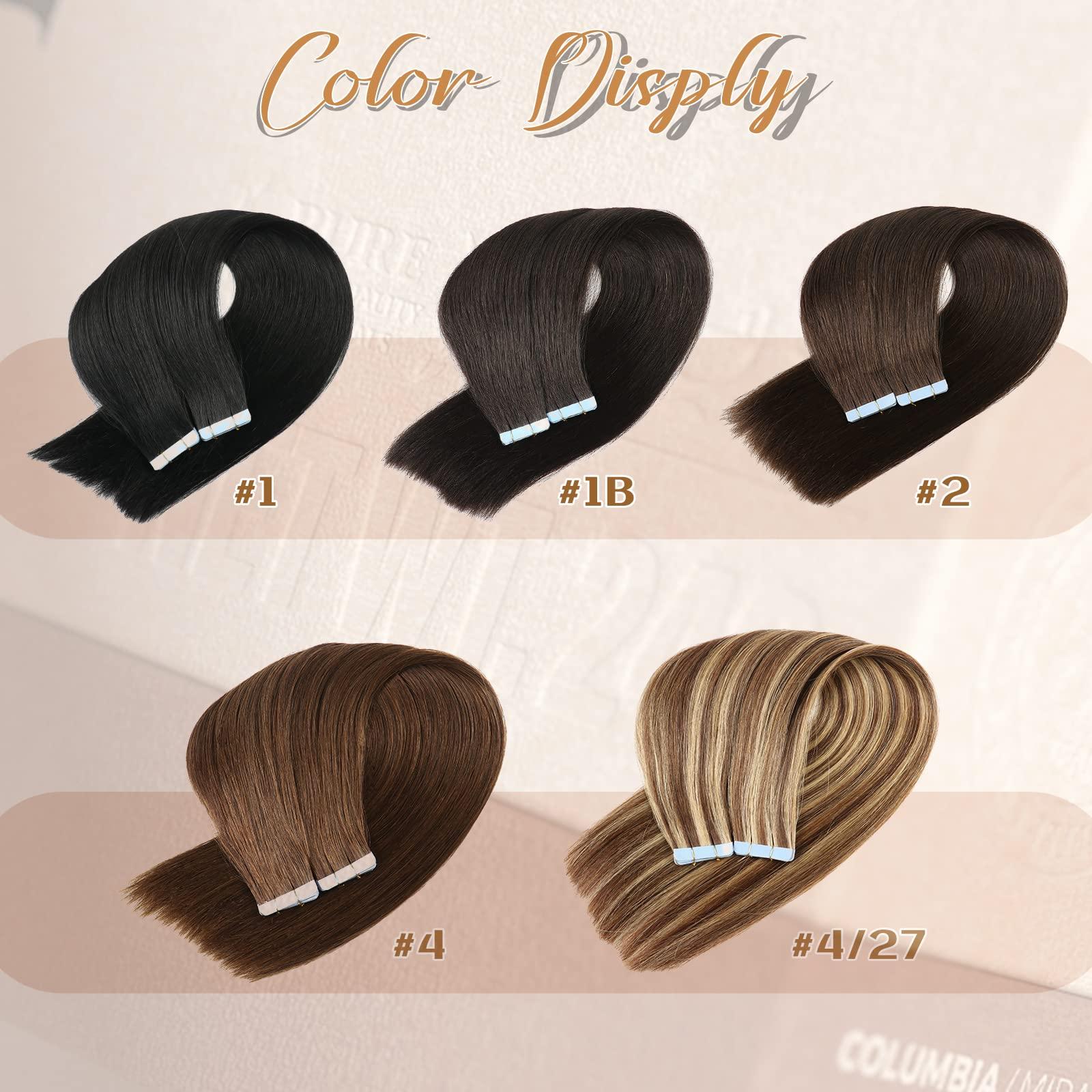 ITSPUTAO Tape in Hair Extenions Chocolate Brown 100% Remy Human Hair Tape in Straight Seamless Skin Weft Tape Hair Extensions Real Natural Hair Extensions 50g 20Pcs ?22 inches?