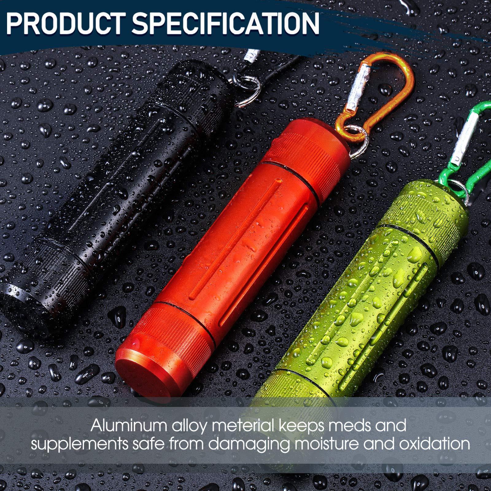 Outus Outus 3 Pcs Metal Container Portable Sealed Container Bottles Aluminum Alloy Case Waterproof Jar Travel Bottle with Key Chain for Outdoor Camping Trip