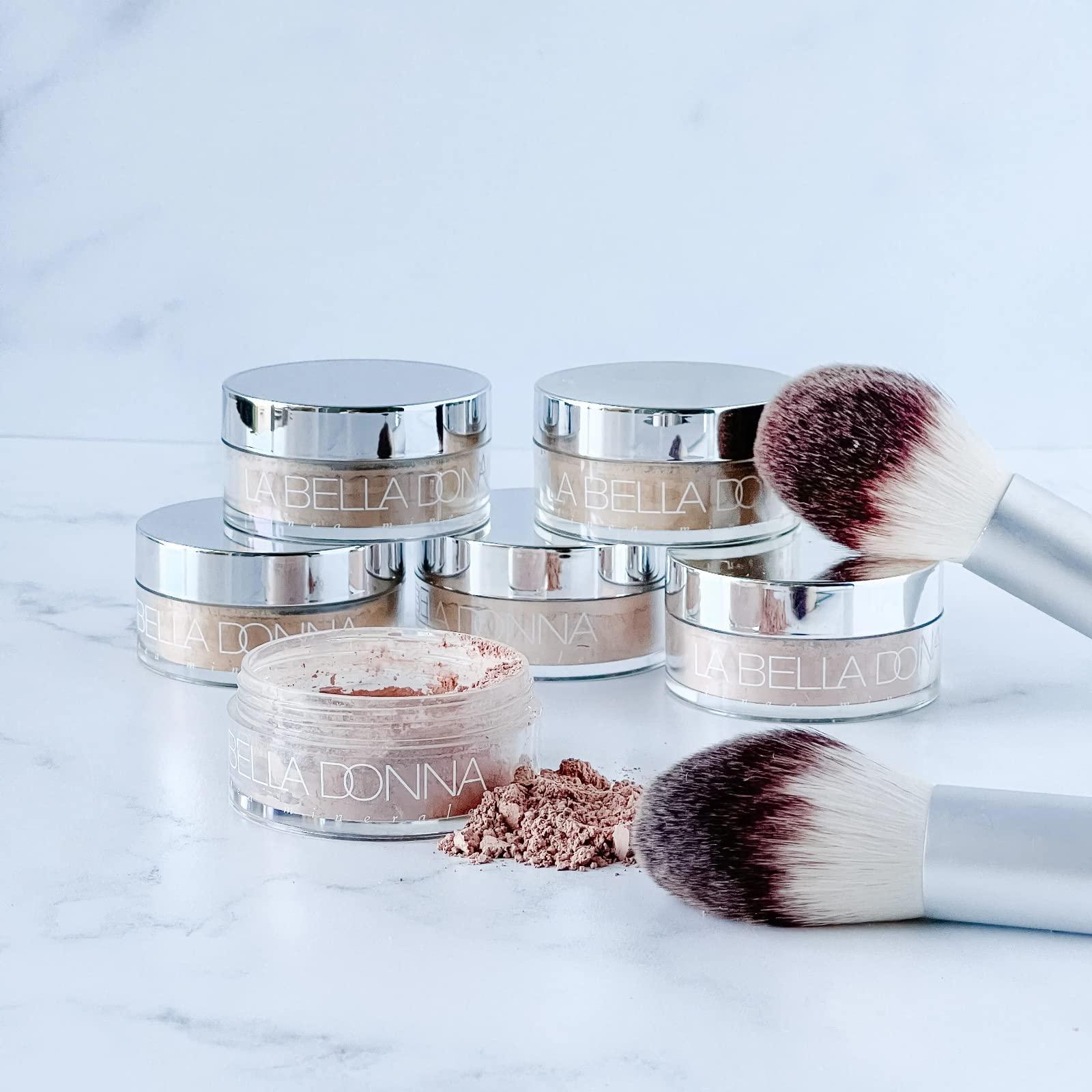 La Bella Donna La Bella Donna Loose Mineral Foundation, Non-Chemical SPF50, Only 4 Ingredients, Reef-Safe, Non-Nano, Natural Mineral Makeup with Sun Protection | 10g | Light Amber