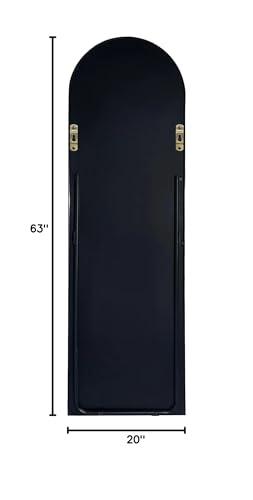 QiMaieeUSA Modern Black 63x20 inch Metal Arch Stand Full Length Mirror