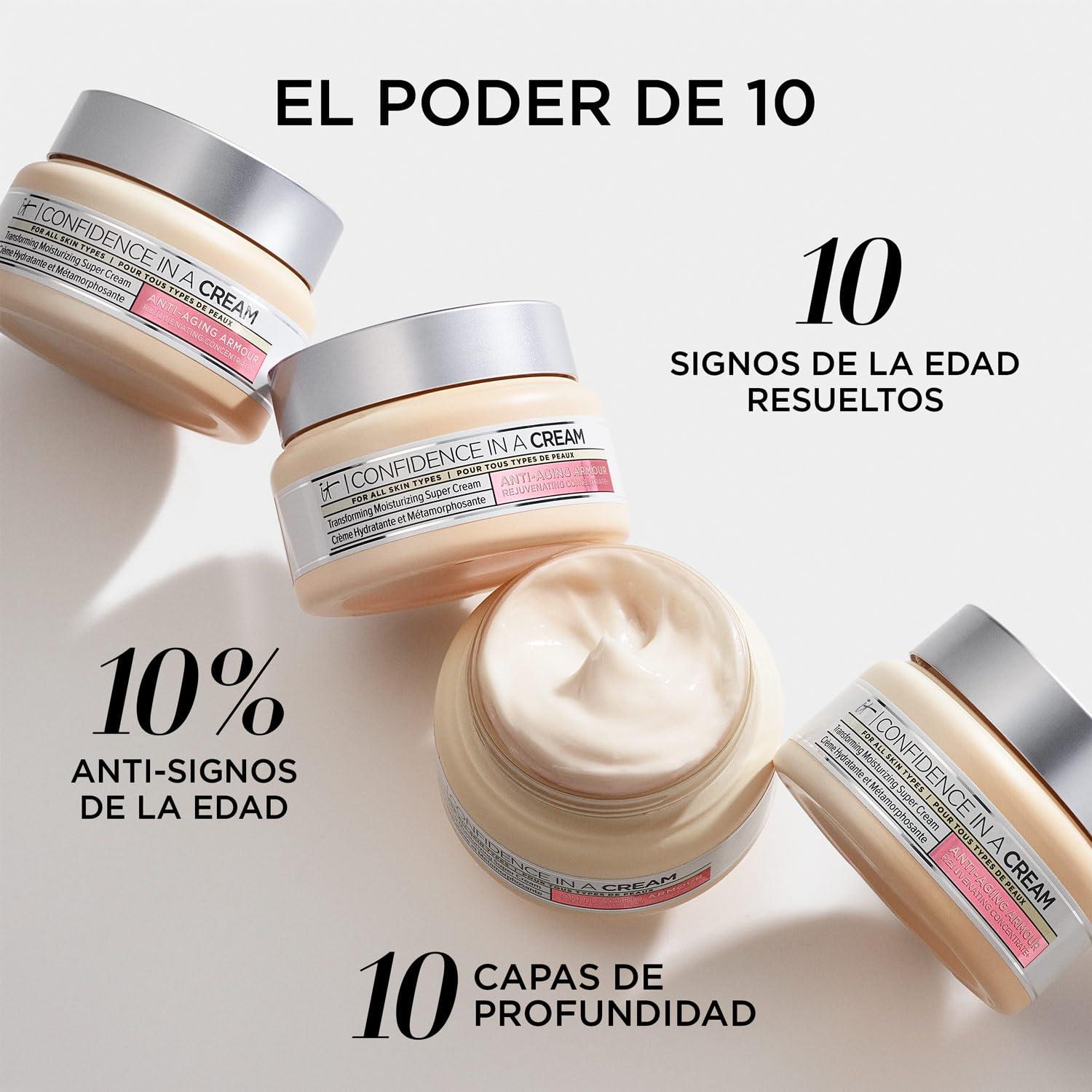 IT Cosmetics IT Cosmetics Confidence in a Cream Full Size - Hydrating & Anti Aging Face Moisturizer, Visibly Reduces Fine Lines, Wrinkles & Signs of Aging, Repairs Skin Barrier, With Squalane & Ceramides - 2 fl oz