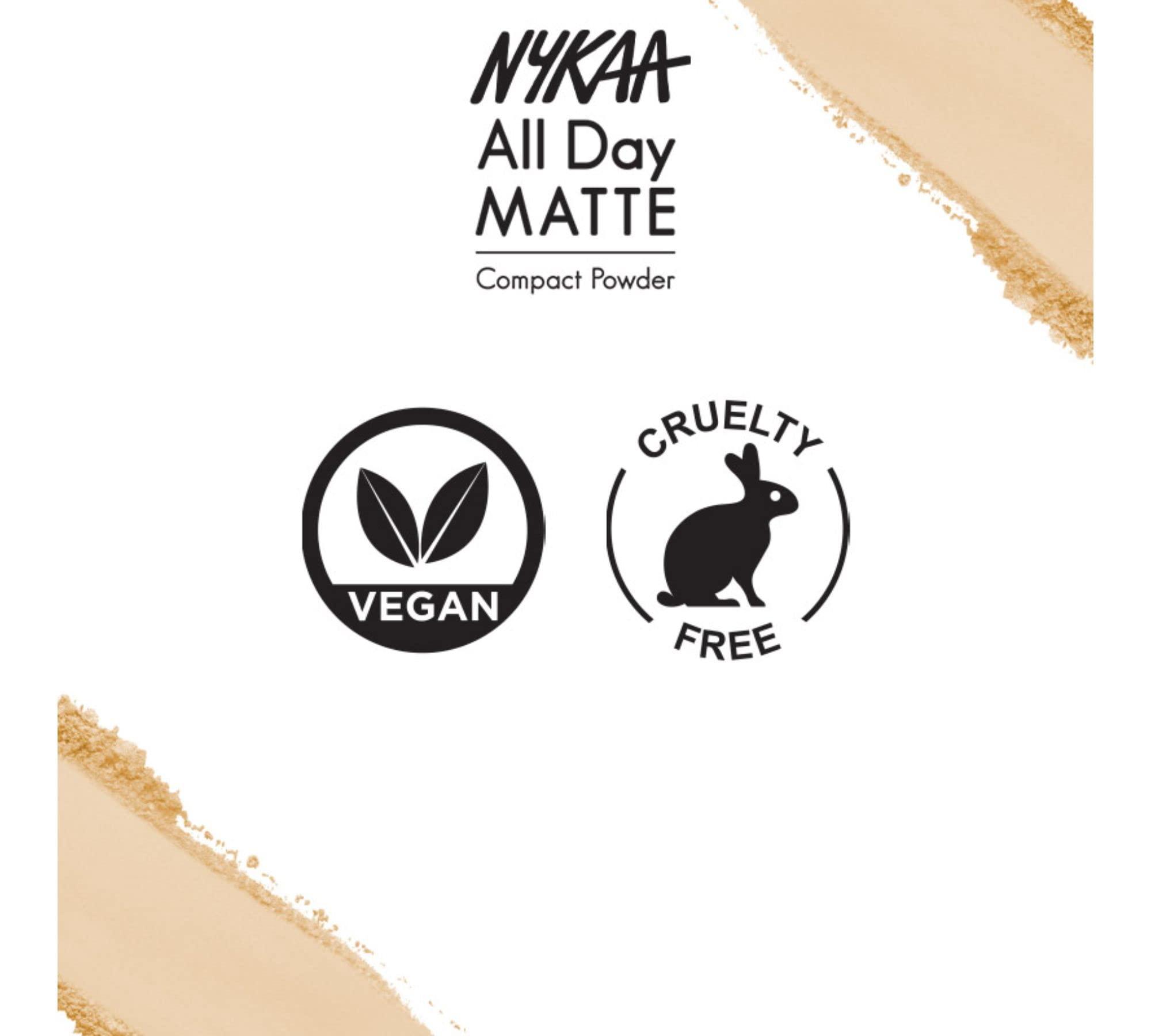 NYKAA Nykaa Cosmetics All Day Matte Compact Powder - Face Powder for Flawless Finish - Pressed Powder Infused with Vitamin E - 03 Beige - 0.28 oz