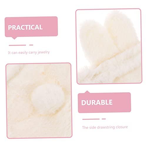 Beaupretty Beaupretty Plush Makeup Bag Drawstring Portable Cosmetic Storage for Girls Puffy Travel Organizer