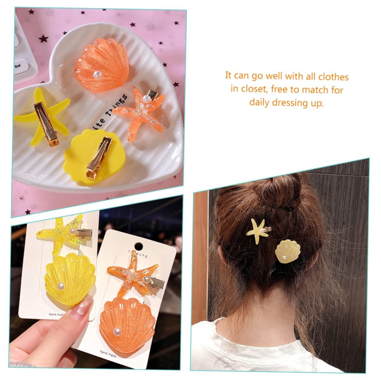 TOVINANNA TOVINANNA 8pcs Hair Clip Side Clip Clips Seashell Hairpins Star Headband Ocean Star Clip Bun Hair Clip Tiara Ponytail Clip Octopus Hair Clip Nautical Hair Clip Resin