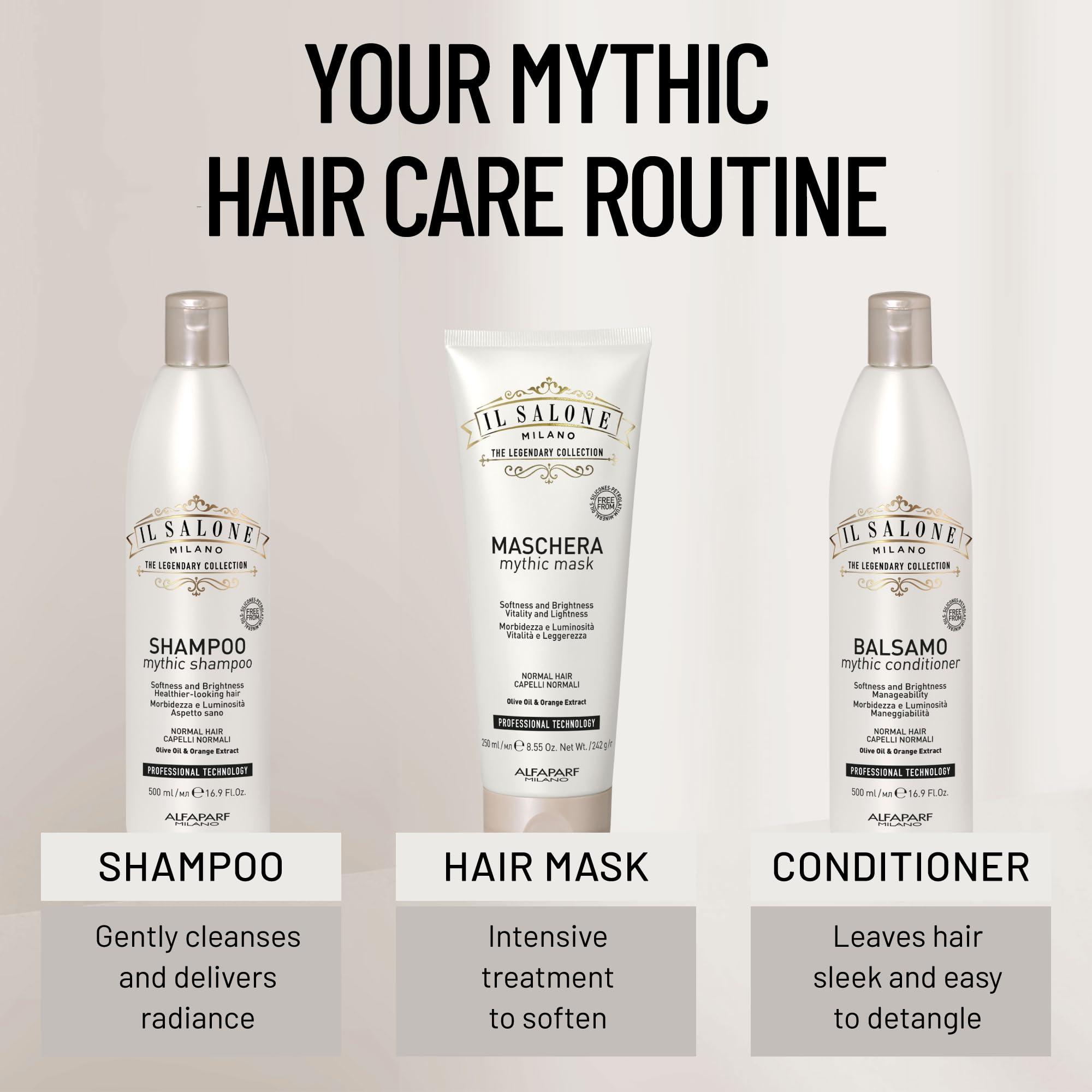 Il Salone Milano The Legendary Collection Alfaparf Il Salone Milano Professional Mythic Conditioner - Detangling Conditioner Formulated with Olive Oil + Orange Extract for Increased Shine and Manageability - Salon-Quality Hair Care (33.8 oz / 1000 ml)