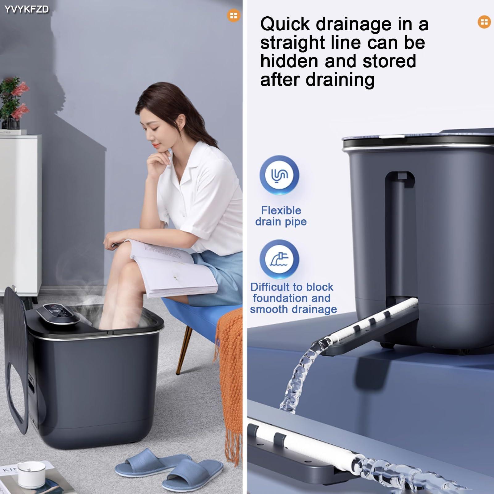 YVYKFZD YVYKFZD Foot Spa Bath Massager, Portable Foot Bath Basin, Foot Soak Tub with Handle, Heat, Temperature Control, Bubbles, for Tired Feet, Relieve Feet Muscle Pain