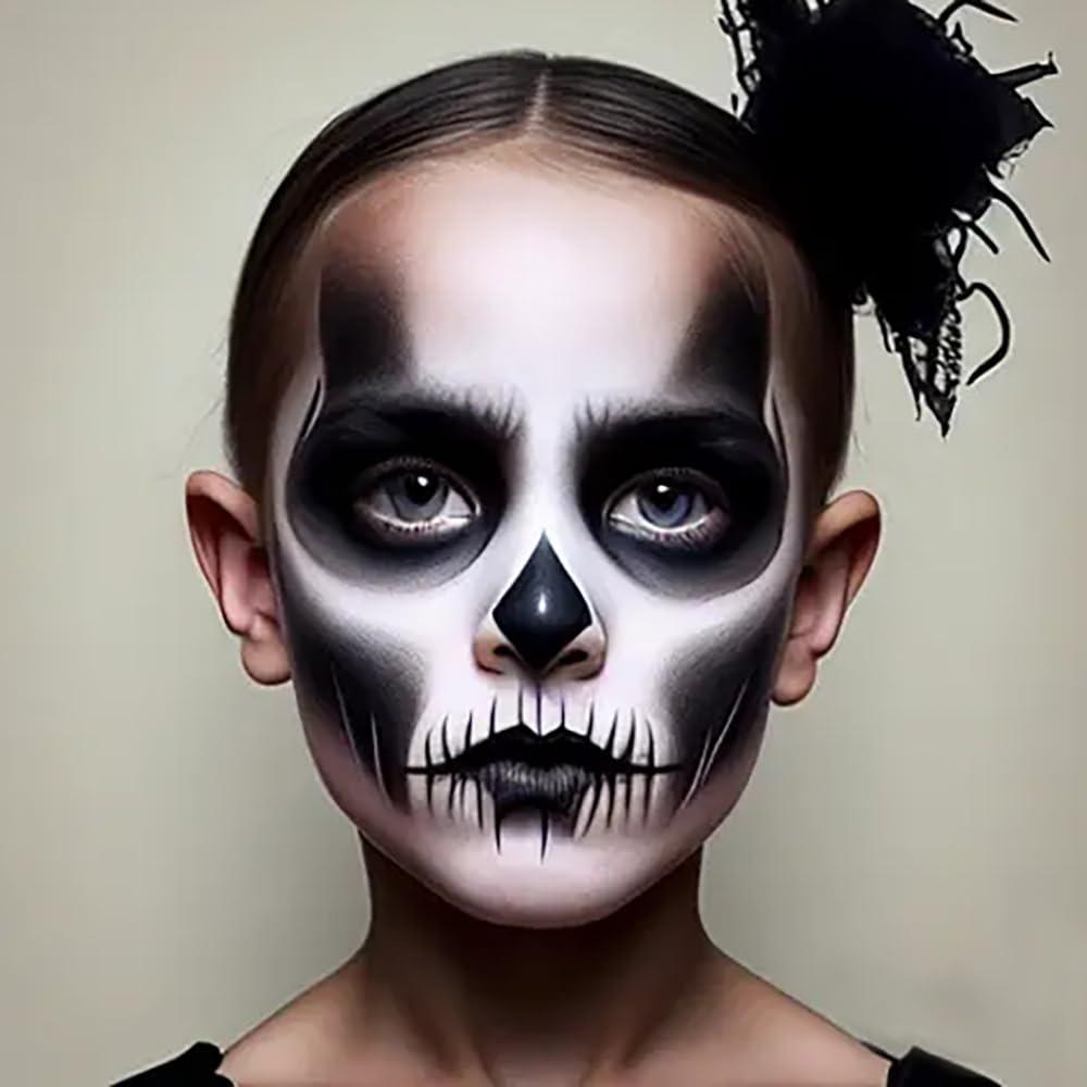Mysense Mysense Black and White Face Body Paint Stick, Eye Black Stick for Sports Baseball Softball Football, Blendable Cream Facepaint for Halloween Costume Clown Skull Skeleton Cosplay Makeup