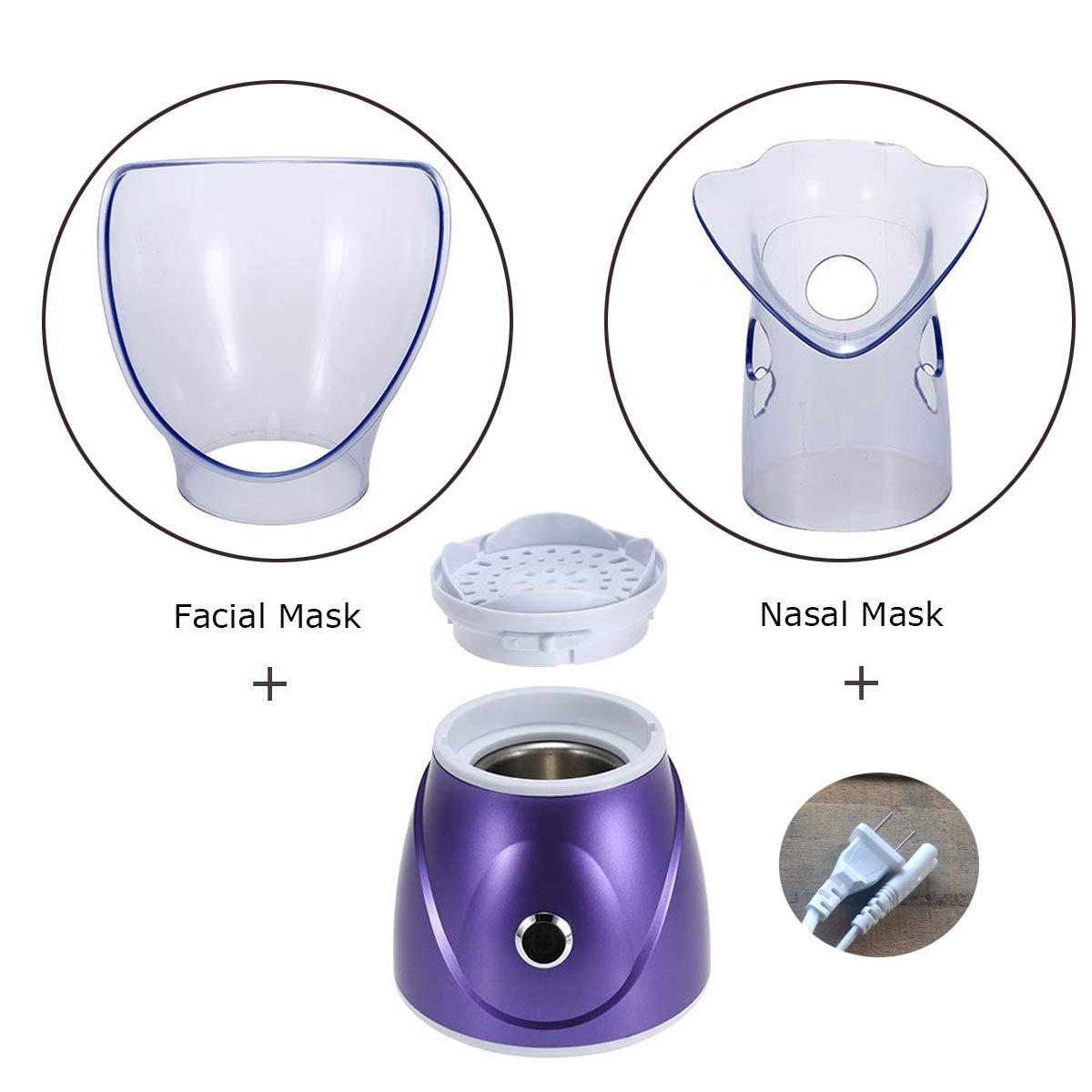 Hann Hann Facial Steamer Professional Sinus Steam Inhaler Face Skin Moisturizer Facial Mask Sauna Spa Steamers with Aromatherapy Diffuser Humidifier Function (Purple)