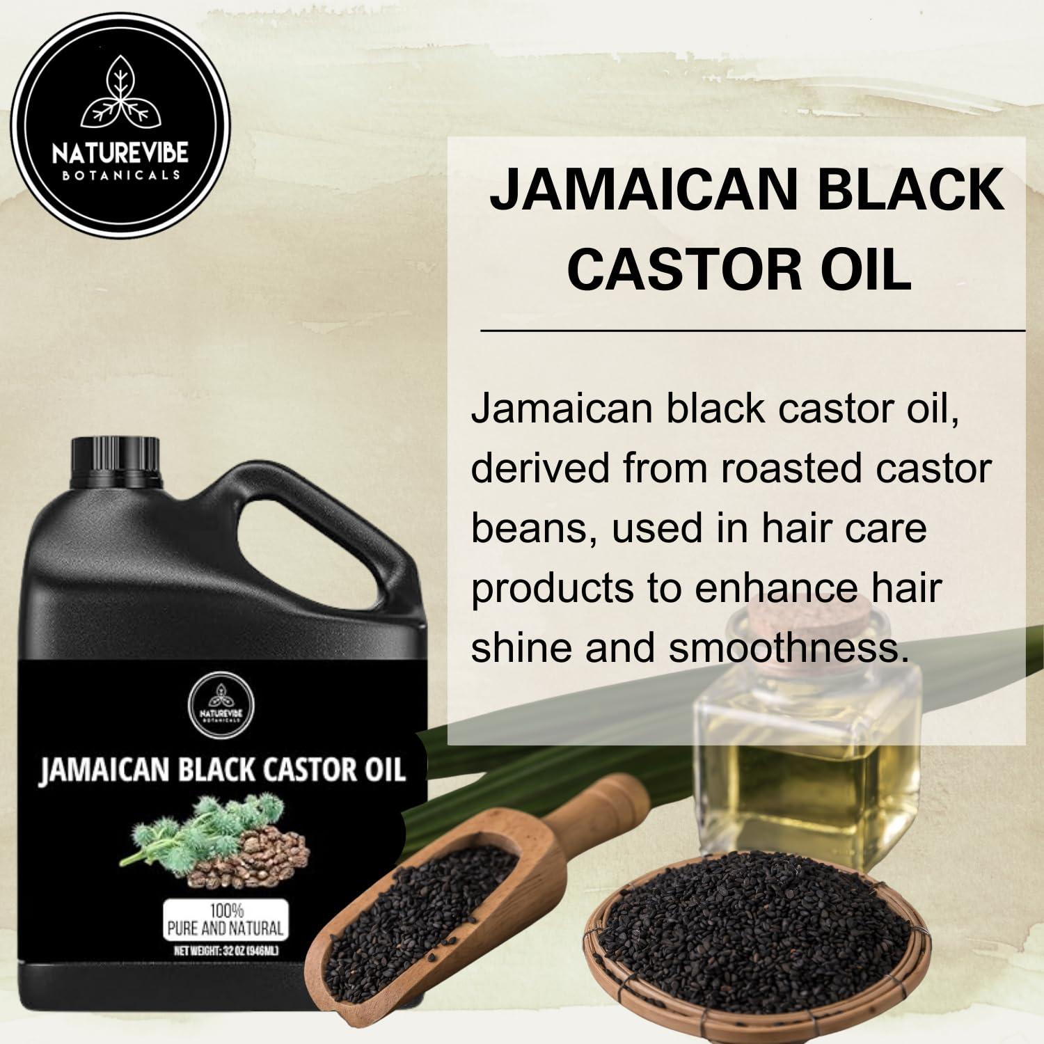 Naturevibe Botanicals Naturevibe Botanicals Jamaican Black Castor Oil 32 Ounces | 100% Pure and Natural | Great for Skin Care and Hair Care