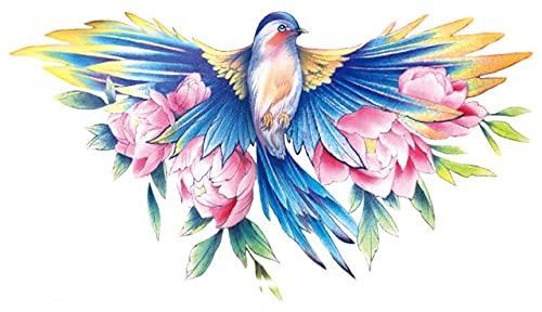 LEOARS Large Chest Temporary Tattoo Sticker, Back Waist Temporary Tattoo Sticker, Fake Tattoos for Women Lady, 8-Sheet