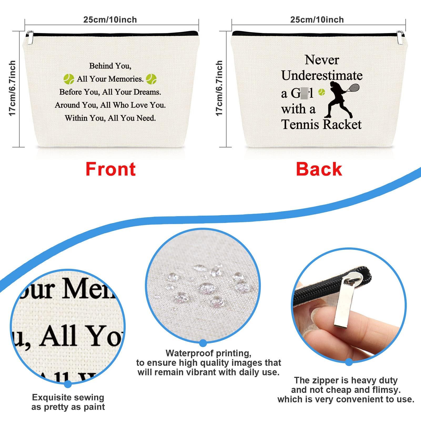 Mikela Tennis Gifts Makeup Bag Tennis Player Birthday Gift Tennis Lover Inspirational Gifts Cosmetic Bag Tennis Team Gift Best Friend Friendship Gift Christmas Graduation Gift Travel Pouch