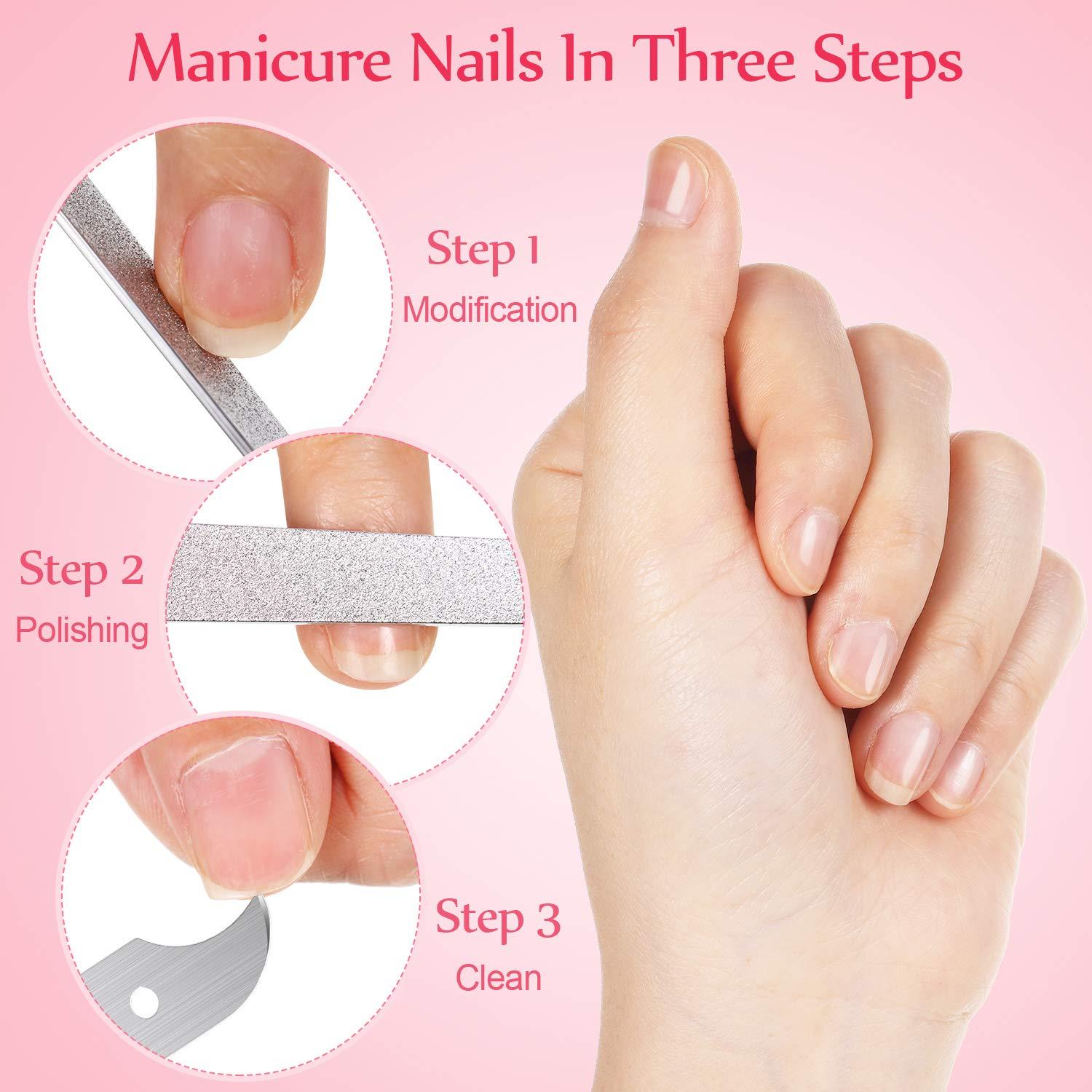 Mudder Mudder 8 Packs Diamond Nail File Stainless Steel Double Sided Metal Buffer Fingernail Toenail Manicure Women Men Pedicure Tool for Salon Home, 8 Inch