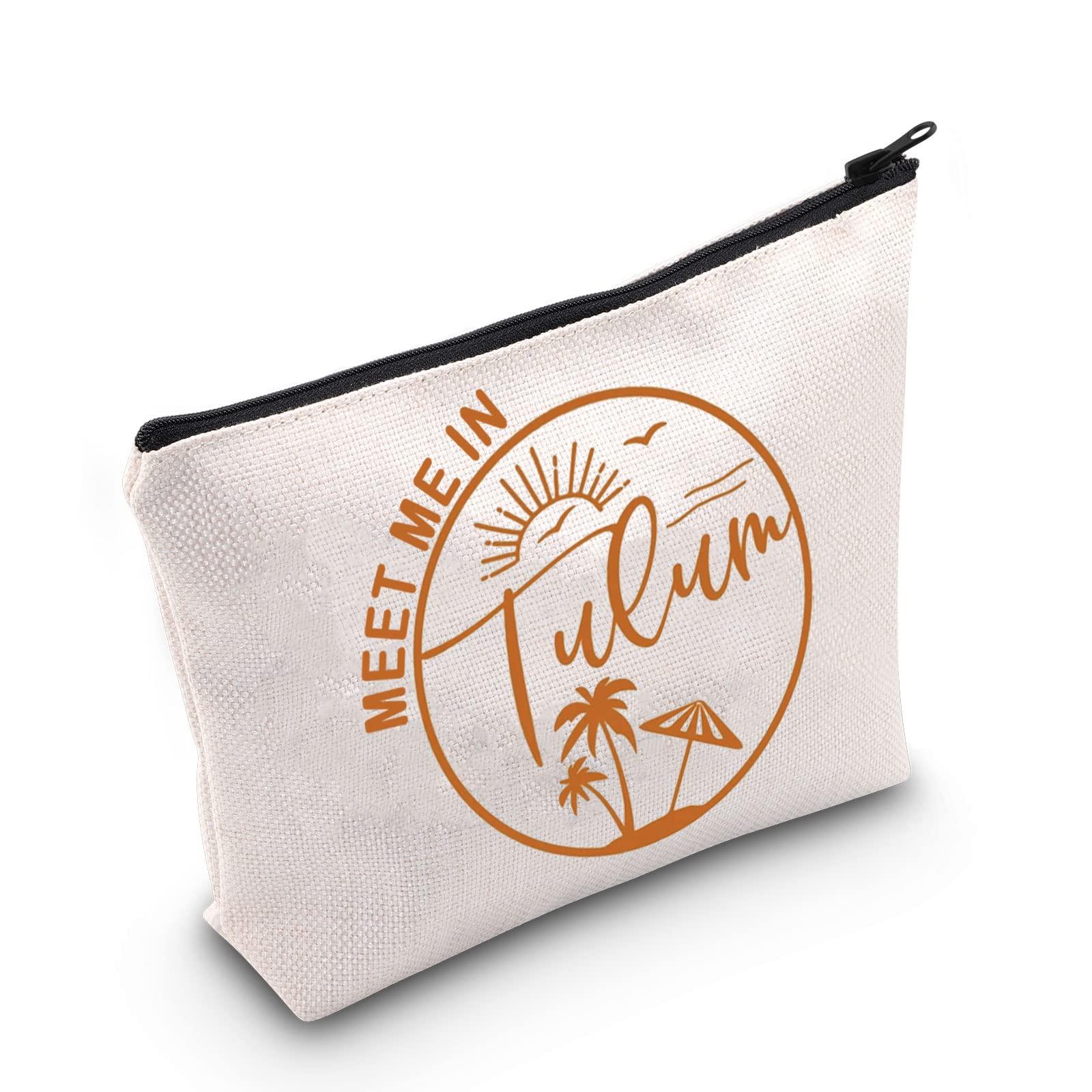 POFULL POFULL TULUM Mexico Gift Meet Me In TULUM Travel Cosmetic Pouch Tulum Wedding Welcome Gift (Tulum bag)