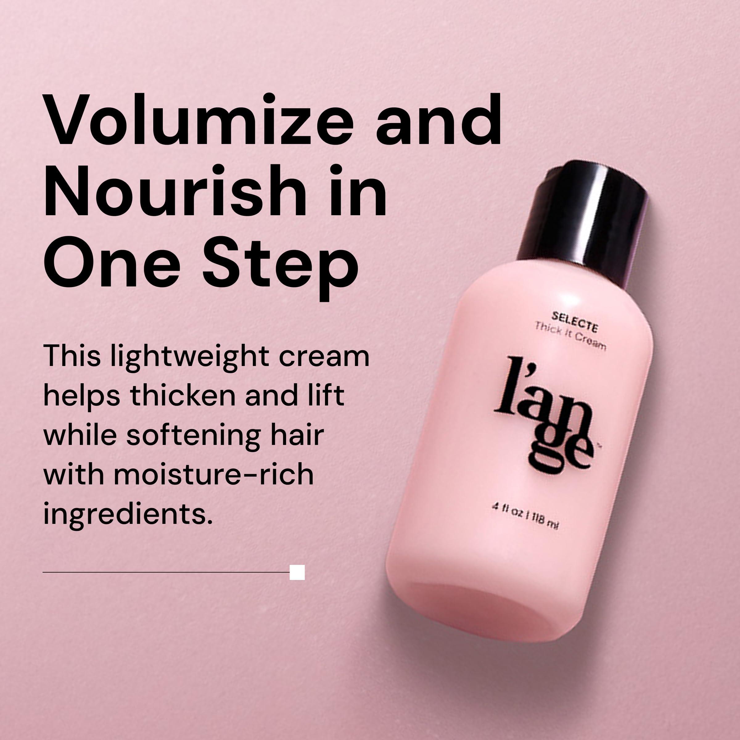 L'ANGE HAIR L'ANGE HAIR Selecte Thick It Cream | Lightweight Styling Cream for Thickness and Volume | Helps Add Texture, Body, and Definition | Free of parabens and sulfates