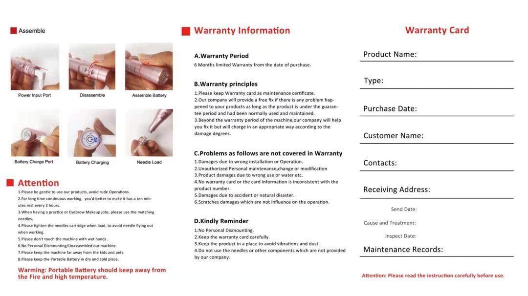 M M Permanent Makeup Machine - Microblading Machine, Eyebrow Ink Machine - Microshading, Lip, Brows Device- Microblading Kit - Achieve Flawless Results (Pink)