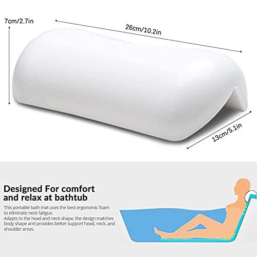 KODENG SPA Bath Pillow Non-slip Bathtub Headrest Soft Waterproof Bath Pillows with Suction Cups Easy To Clean Bathroom Accessories (1pc)