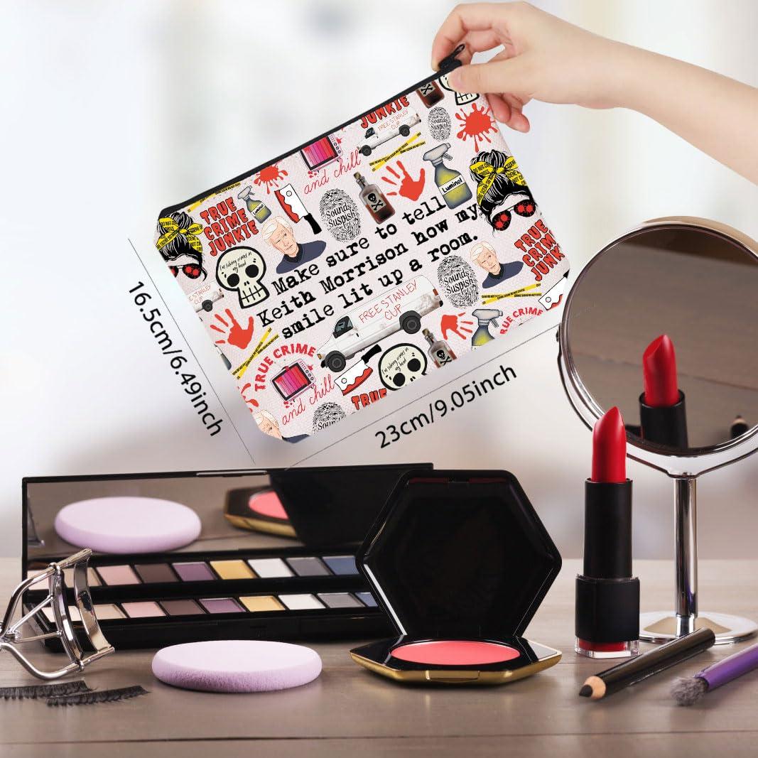 WCGXKO WCGXKO Crime Shows Lover Gift True Crime Fans Gift How My Smile Lit Up a Room Makeup Bag Murder Mystery Gift (Junkie Bag)