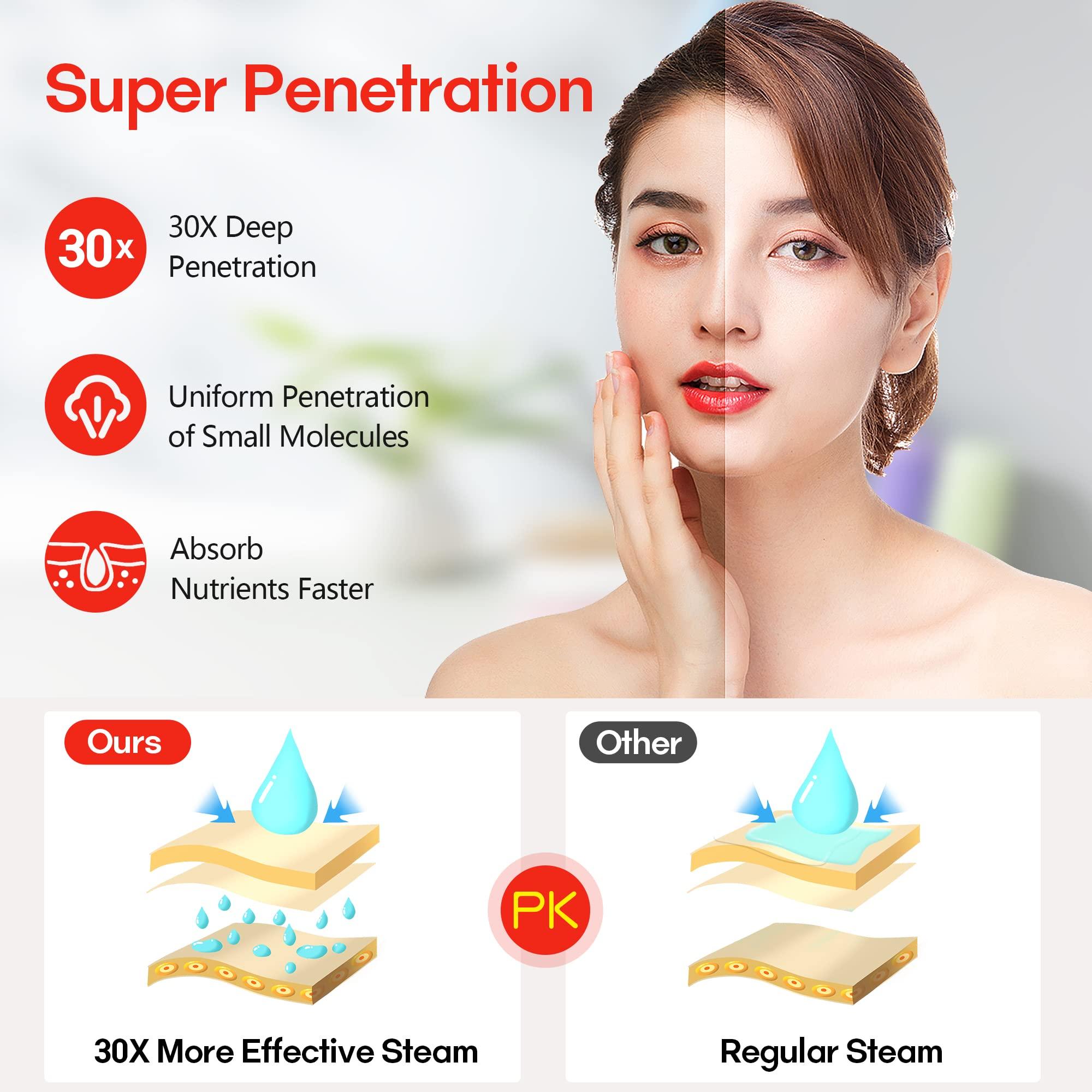 Kingsteam Facial Steamer- Professional Nano Ionic Facial Steamer- with HD Makeup Mirror - Oznoe Steamer - High Capacity - Suitable for Home with Mini Size