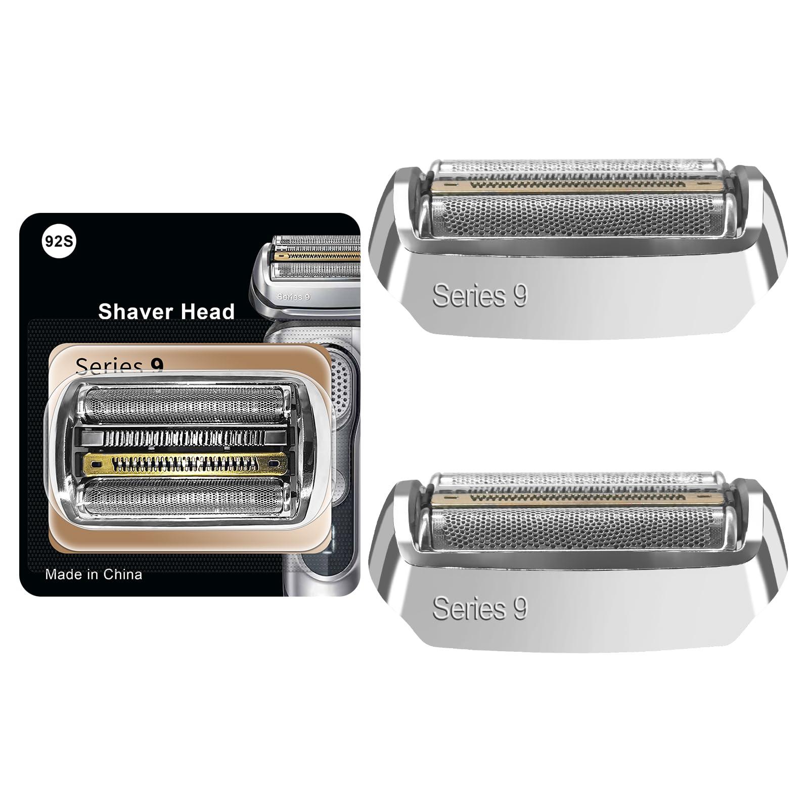 DODAER Series 9 92S Electric Shaver Head Replacement,Compatible with Braun Series 9 Electric Razors 290cc, 9291cc, 9370cc, 9293s, 9385cc, 9390cc, 9330s, 9296cc (2 PACK)