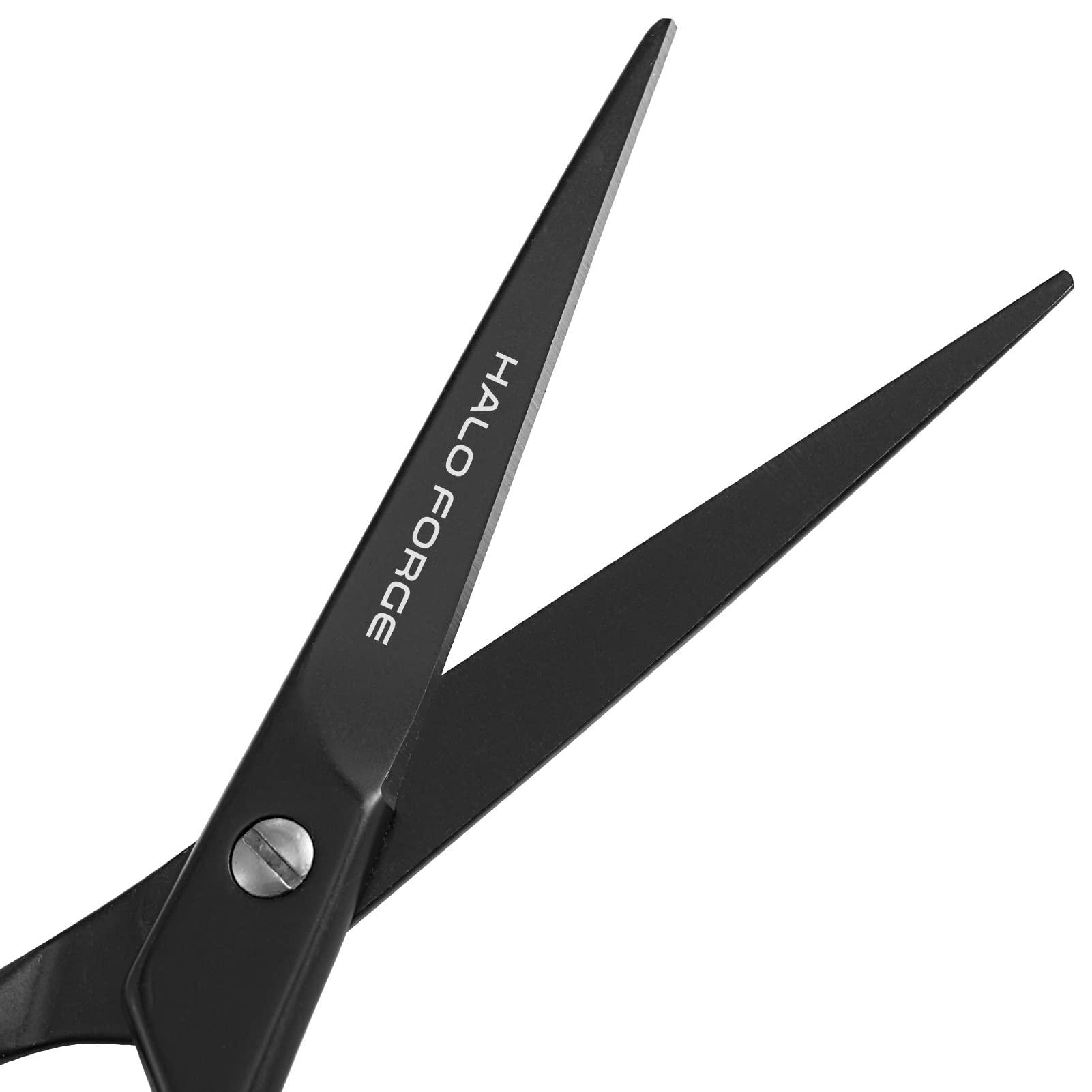 HALO FORGE HALO FORGE Professional Mustache & Beard Scissors: Small Sharp Stainless Steel Beard Shears For Men Personal Care Precision Trimming Mustache, Facial Hair, Eyebrow, 5.5 Inch (Black)