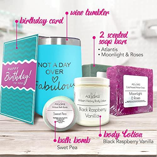 Age of Sage Fabulous Spa Gift Basket for Women - Self Care Basket, Relaxation, Pampering Gift for Girlfriend, Wife, Mom, Sister, Friends - Birthday Bundles, Mothers Day, Anniversary, Valentines Day Gift for Her