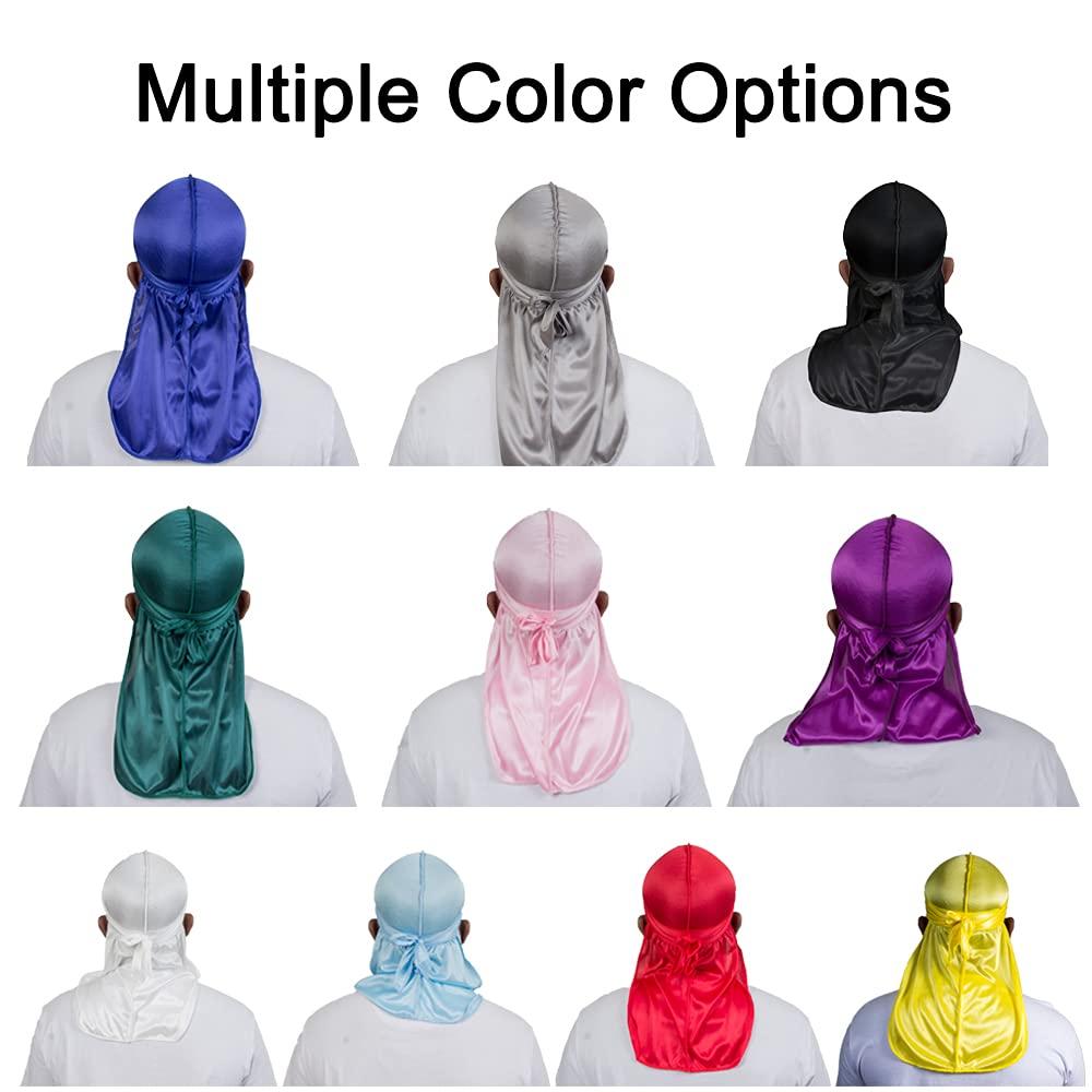 ForceWave ForceWave Silky Durag for Men Wave Cap Satin Dorag for Men Women 360 Wave (SBlue)
