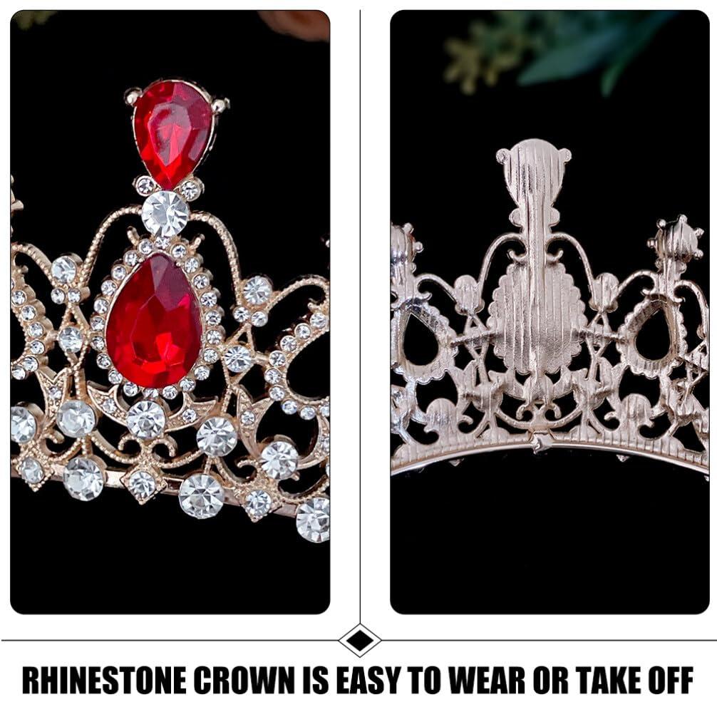 Beaupretty Beaupretty Children\'s Tiara Homecoming Tiara for Women Pageant Crown Girls Birthday Crown Costume Tiara Bridal Tiara The Crown Girls Tiara Rhinestone Bride Red Princess Headband