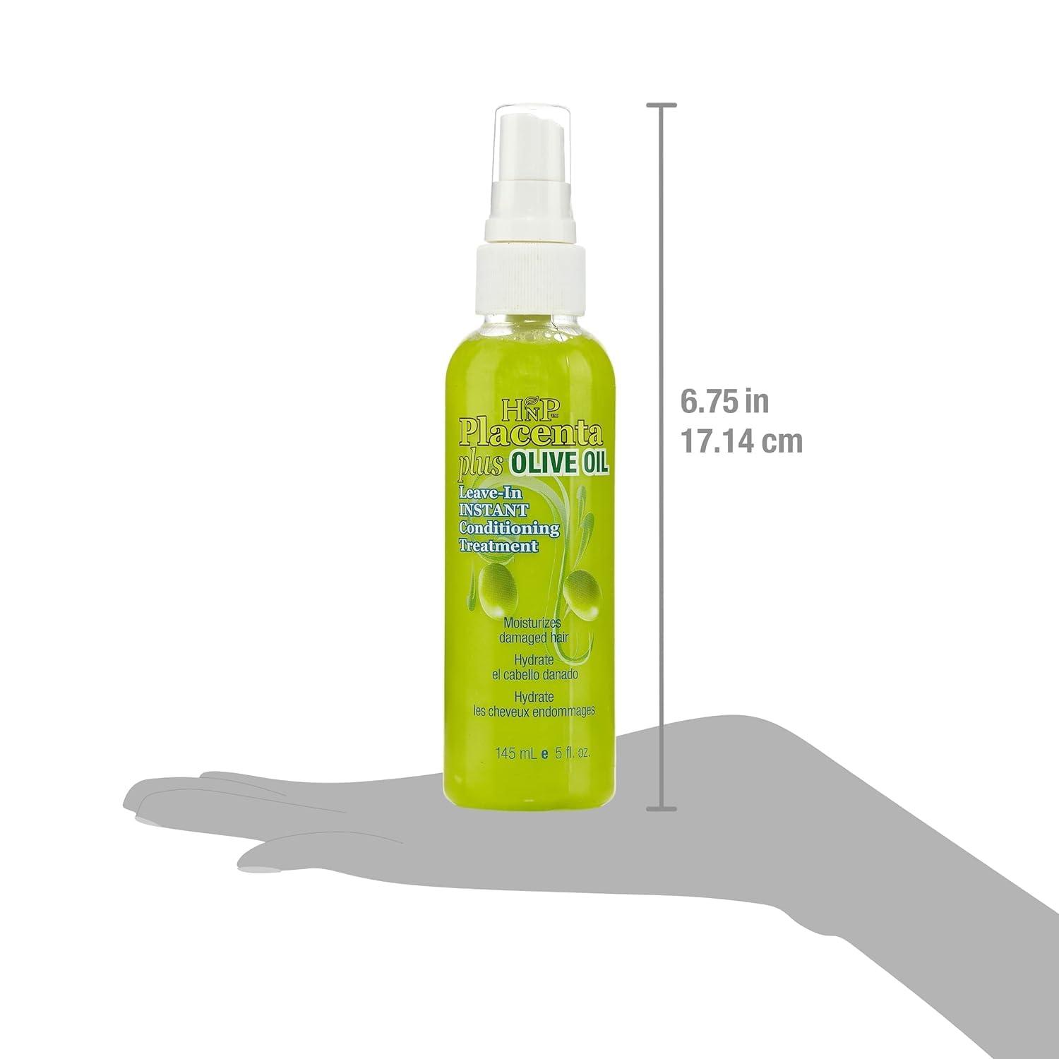 HNP HNP Placenta Olive Oil Leave-in Conditioning Hair Treatment Pump, 5 Oz - Pack of 2