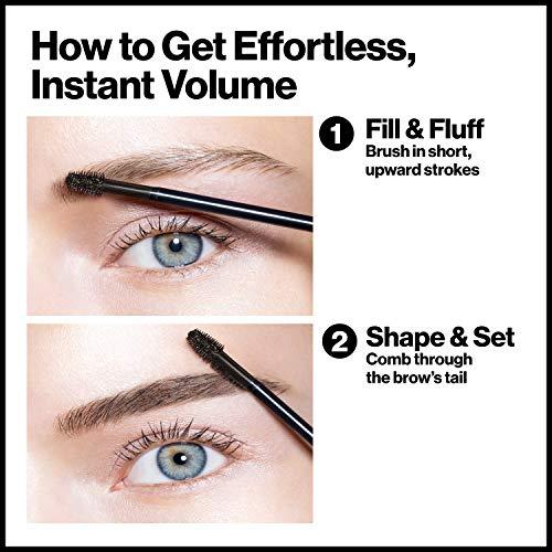 REVLON REVLON ColorStay Brow Fiber Filler, Longwearing & Volumizing Waterproof Eyebrow Gel, 305 Dark Brown, 0.23 fl. oz.