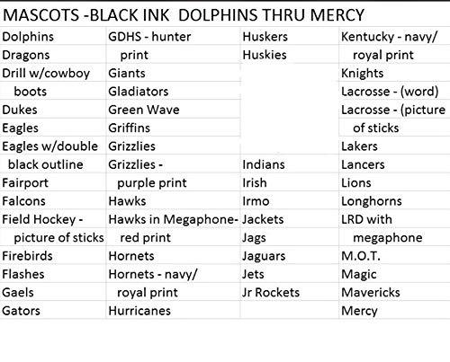 Sublimation Specialties Custom Mascot Ribbon Scrunchie, Made in the USA, Pick your Mascot & colors, White Pony Band