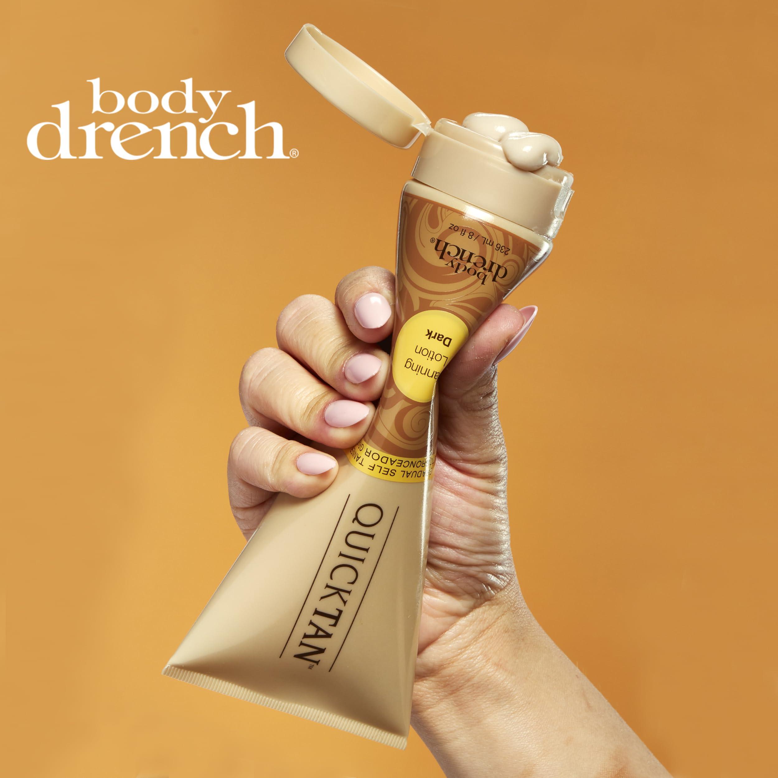 Body Drench Body Drench Quick Tan Gradual Tanning/Bronzing Lotion | Self Tan, Sunless Tanner Solution for Mess Free Coverage | Dark, 8 Fl Oz