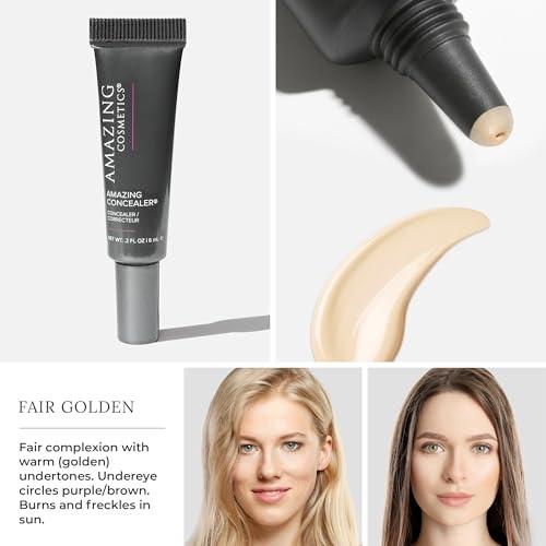 AmazingCosmetics AmazingCosmetics Amazing Concealer, multipurpose full coverage concealer, 0.2 Oz, Fair Golden