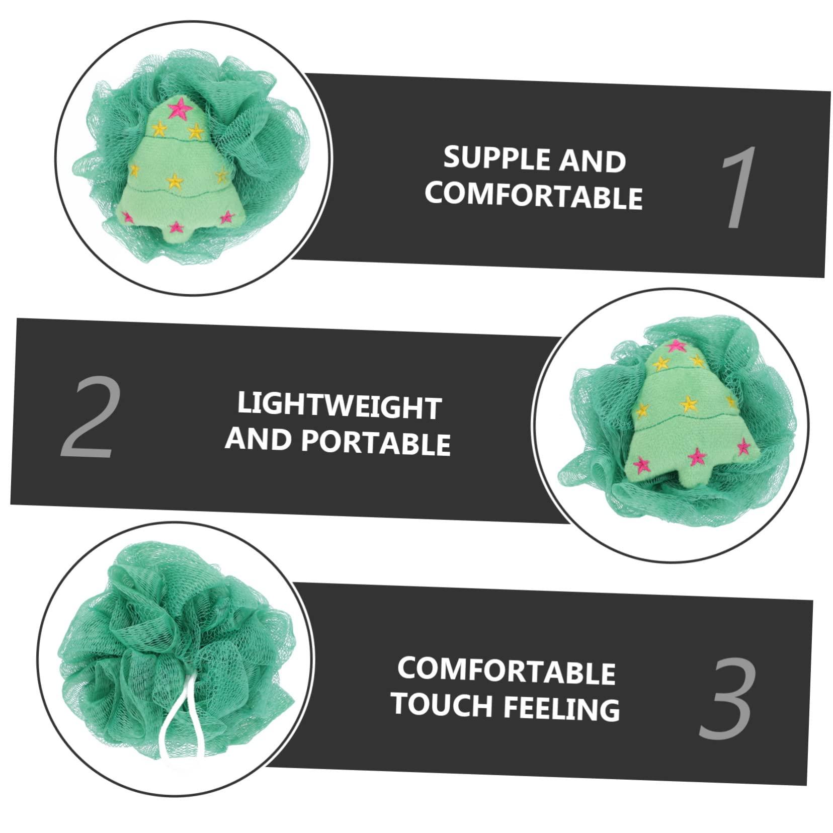 BELLIFFY BELLIFFY 2Pcs Christmas Bath Balls Bath Christmas Loofah Creative Santa Tree Gentle Bathing for Adults Skin Safe