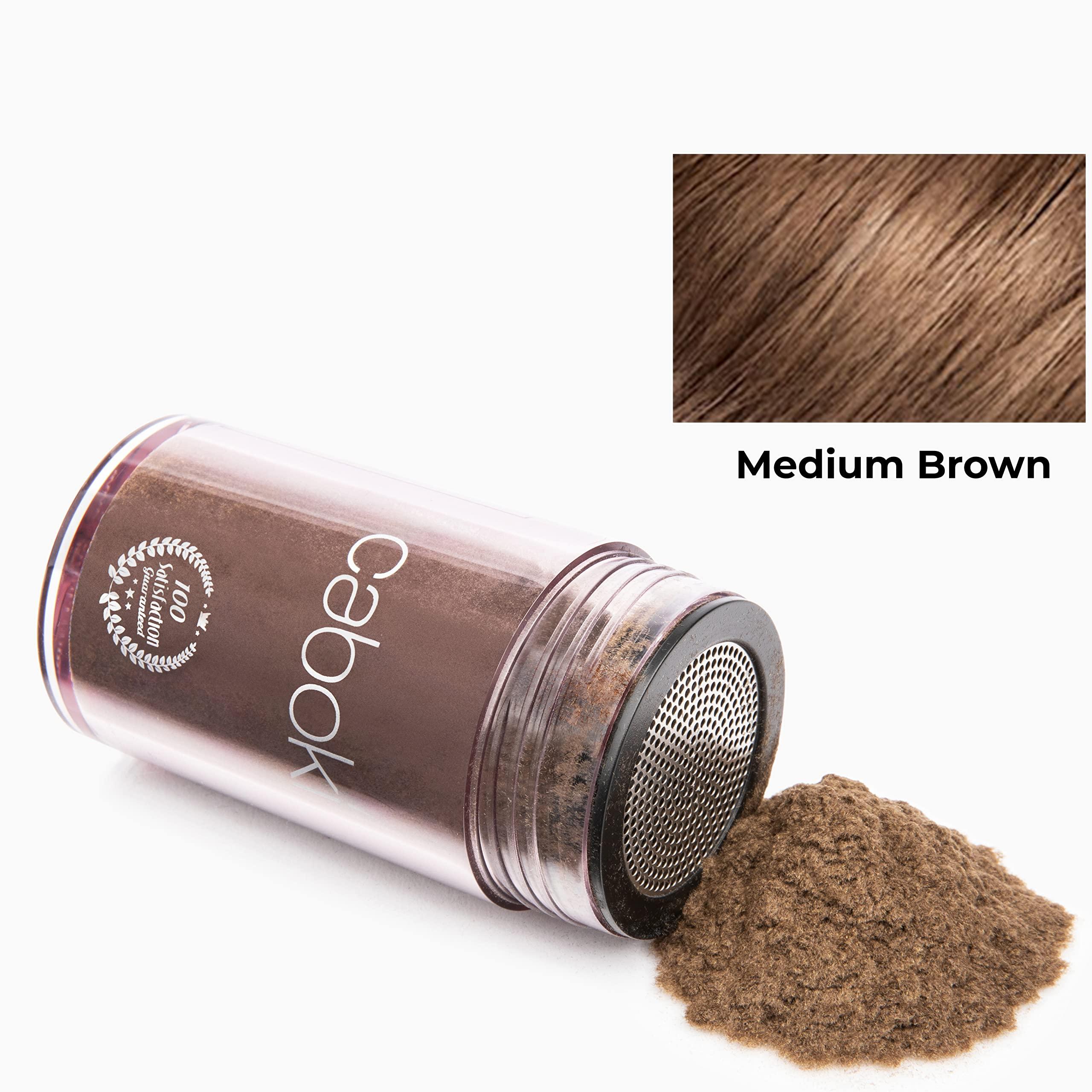 Caboki Caboki All-Natural, Plant-Based Hair Building Fiber. Hair Loss Concealer. Covers Bald Spot and Thinning Hair. (16G, 40-Day Supply) (Medium Brown)