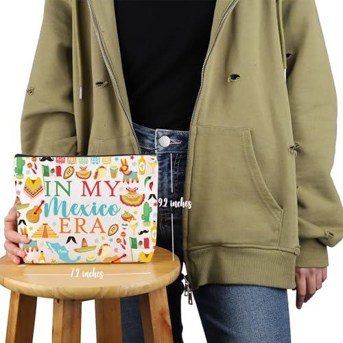 VAMSII VAMSII Mexico Travel Traveling Gift Mexico Era Makeup Bag Mexico Trip Vacation Cosmetic Bag Mexico Souvenir Gift (Mexico Era M)