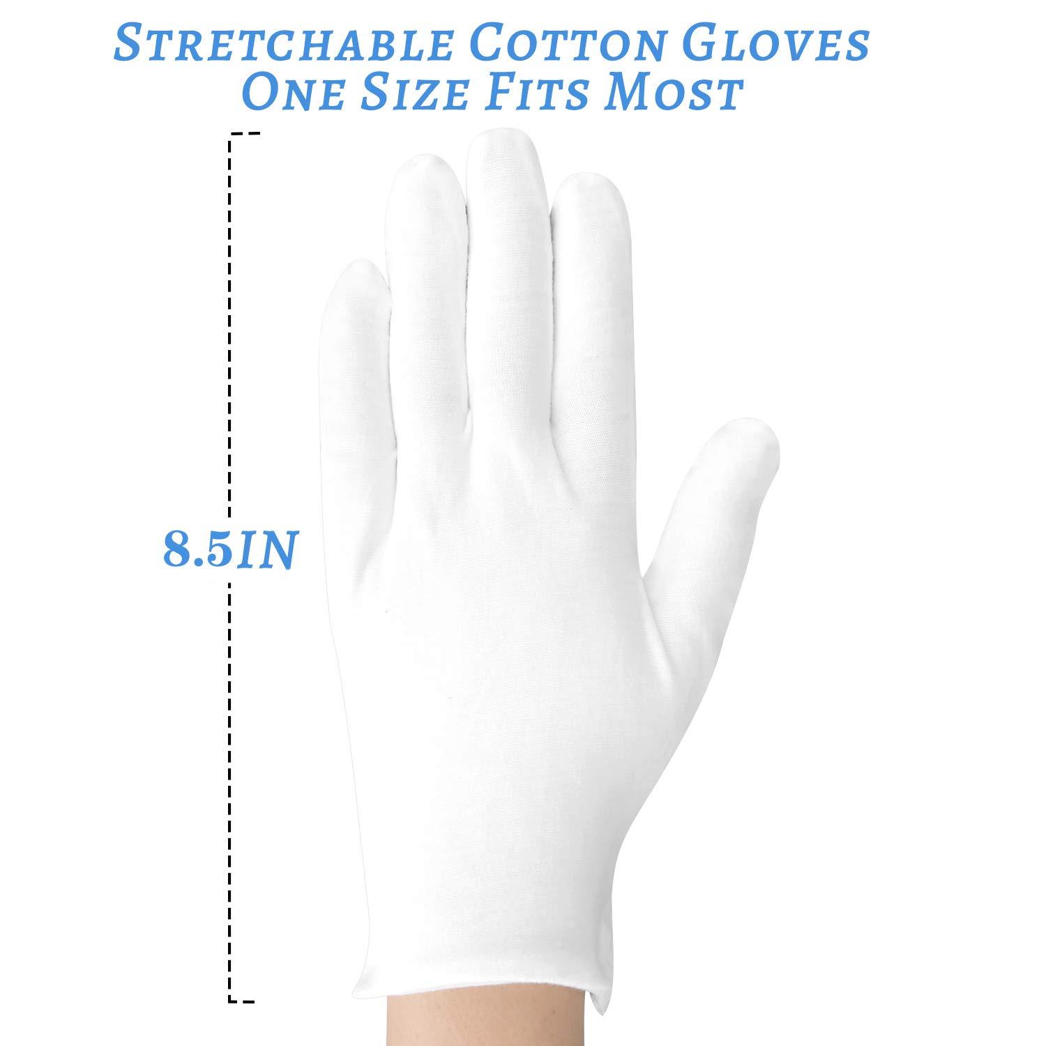 SLWJAXGT 8Pairs White Cotton Gloves for Eczema, White Cotton Eczema Gloves for Dry Hands Sleeping, Breathable Machine Washable Cloth for Men and Women 1