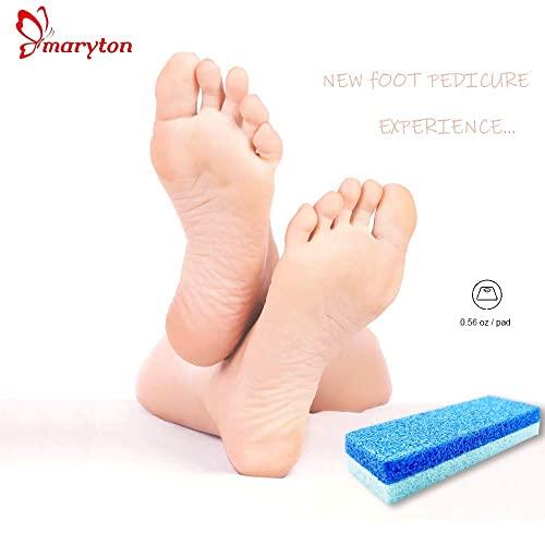 MARYTON Maryton Foot Pumice Stone for Feet Hard Skin Callus Remover and Scrubber (Pack of 4) (Blue)