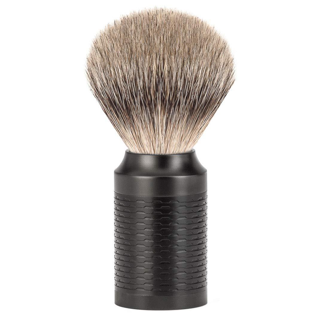 M MÜHLE MÜHLE Rocca Jet Black Stainless Steel Silvertip Badger Shaving Brush