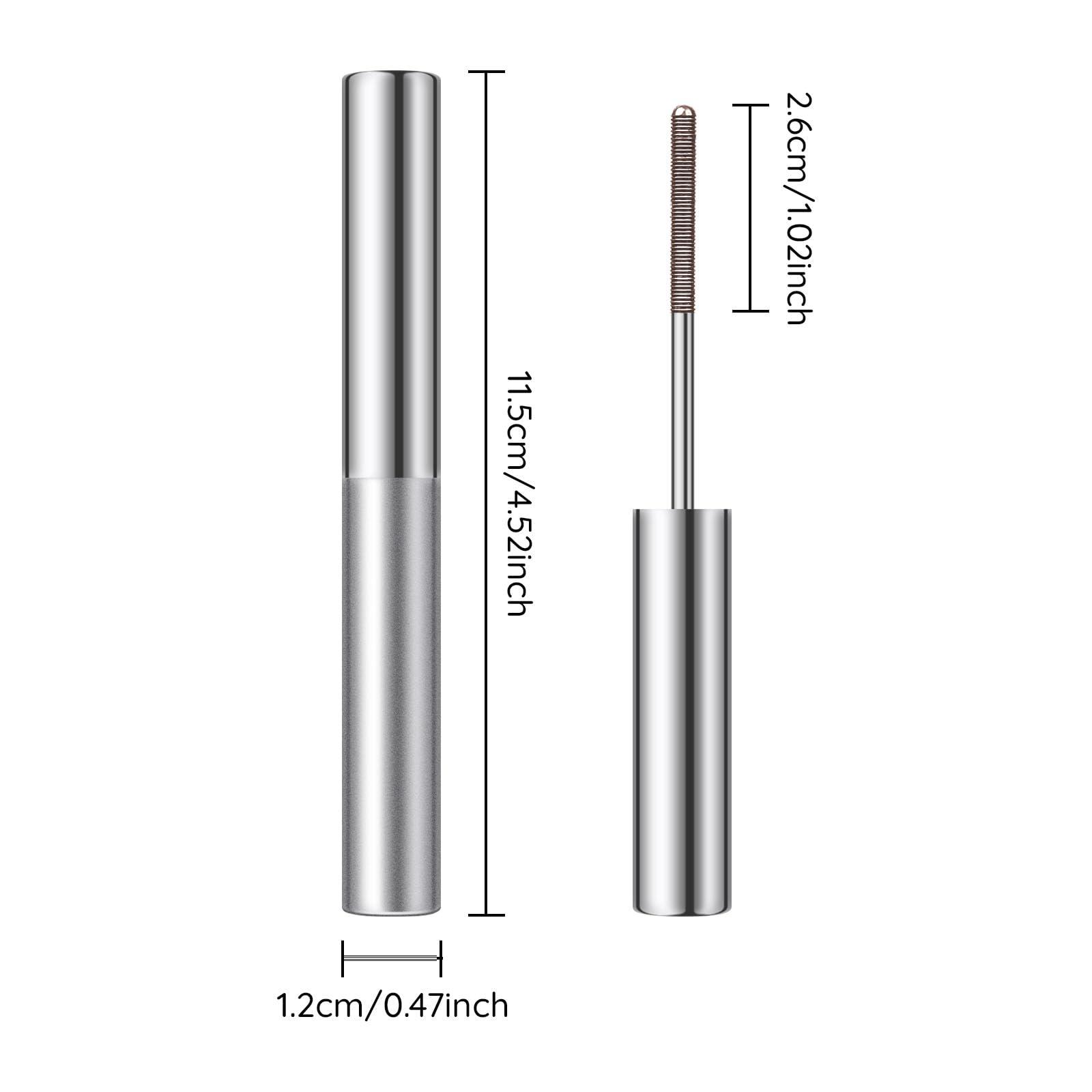 FREEORR FREEORR Washable Iron Wand Mascara Brown, Curling Iron Wand 3D Mascara Non-Clumping, Smudge-Proof Extra Slim Mascara with Metal Rod Wand Curling Eyelash Iron Brush Wand Mascara-Brown