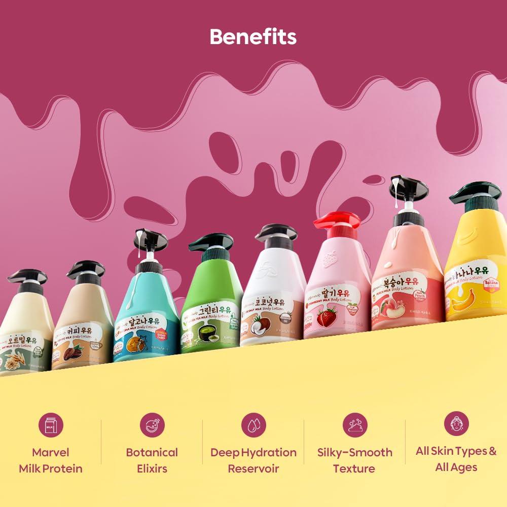 WELCOS WELCOS KWAILNARA Green Tea Milk Body Lotion  Korean Lotion for Skin Refreshment & Radiance 560 g / 19.75 Fl. oz