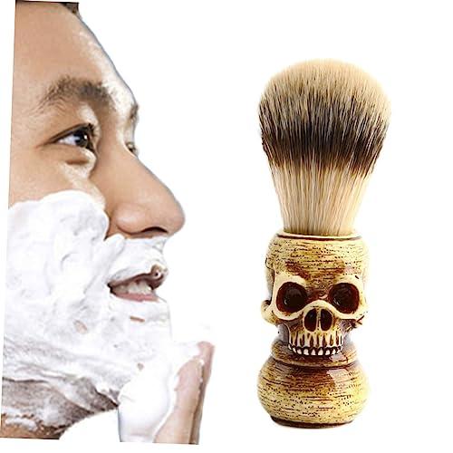 Beaupretty Beaupretty skull beard brush shaving beard brush men bristles beard brush beard brush for men grooming beard portable beard brush skeleton man Wooden