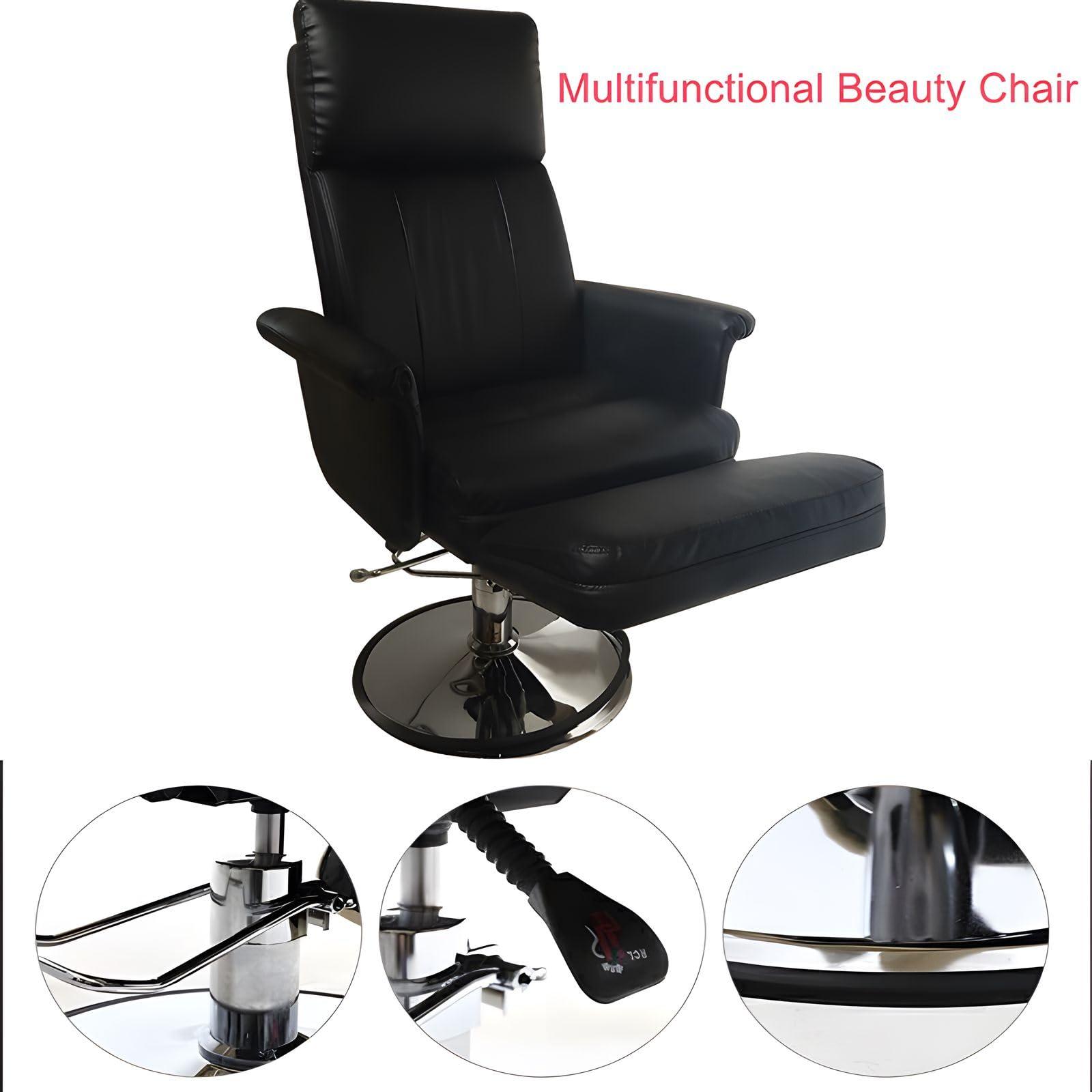 Banfluxion Banfluxion Black Hydraulic Pressure Premium Quality Top Design Facial Bed Spa Table Salon Chair Beauty Massage Chair Rest Lay Flat 180 Degrees for Beauty & Home Office Chair
